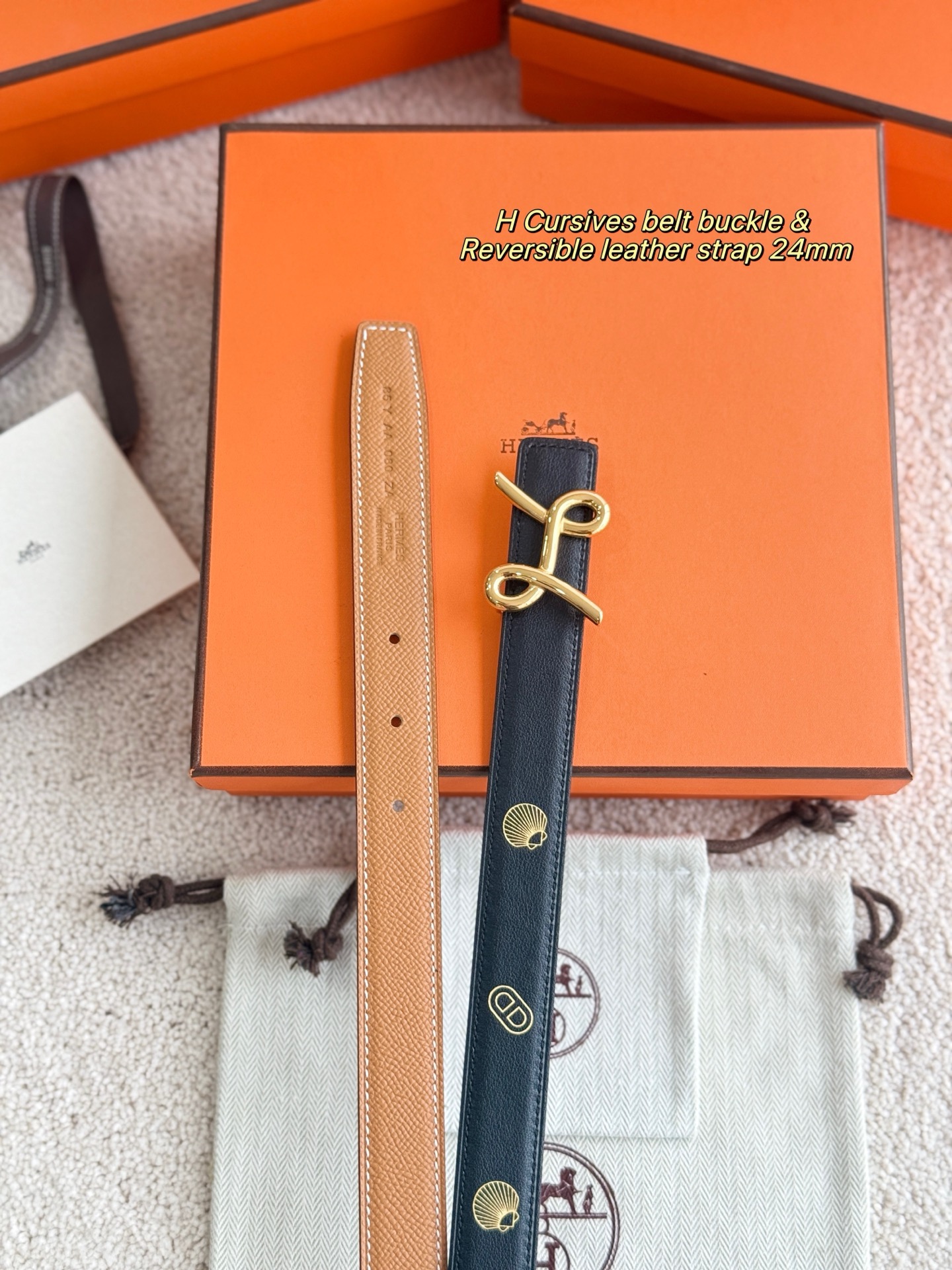 Hermes 에르메스 트위스트 에뻬솜 리버서블 가죽 벨트 24mm 2