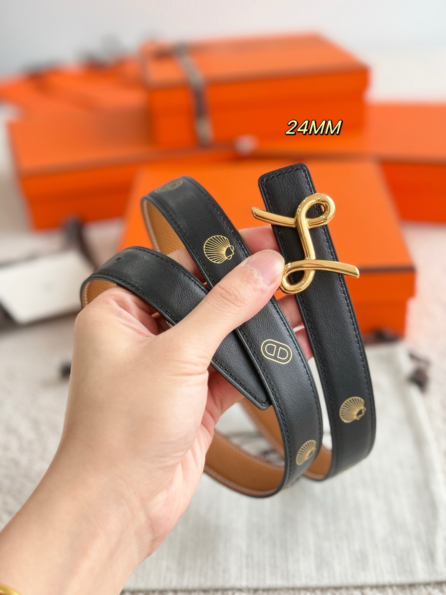 Hermes 에르메스 트위스트 에뻬솜 리버서블 가죽 벨트 24mm 4