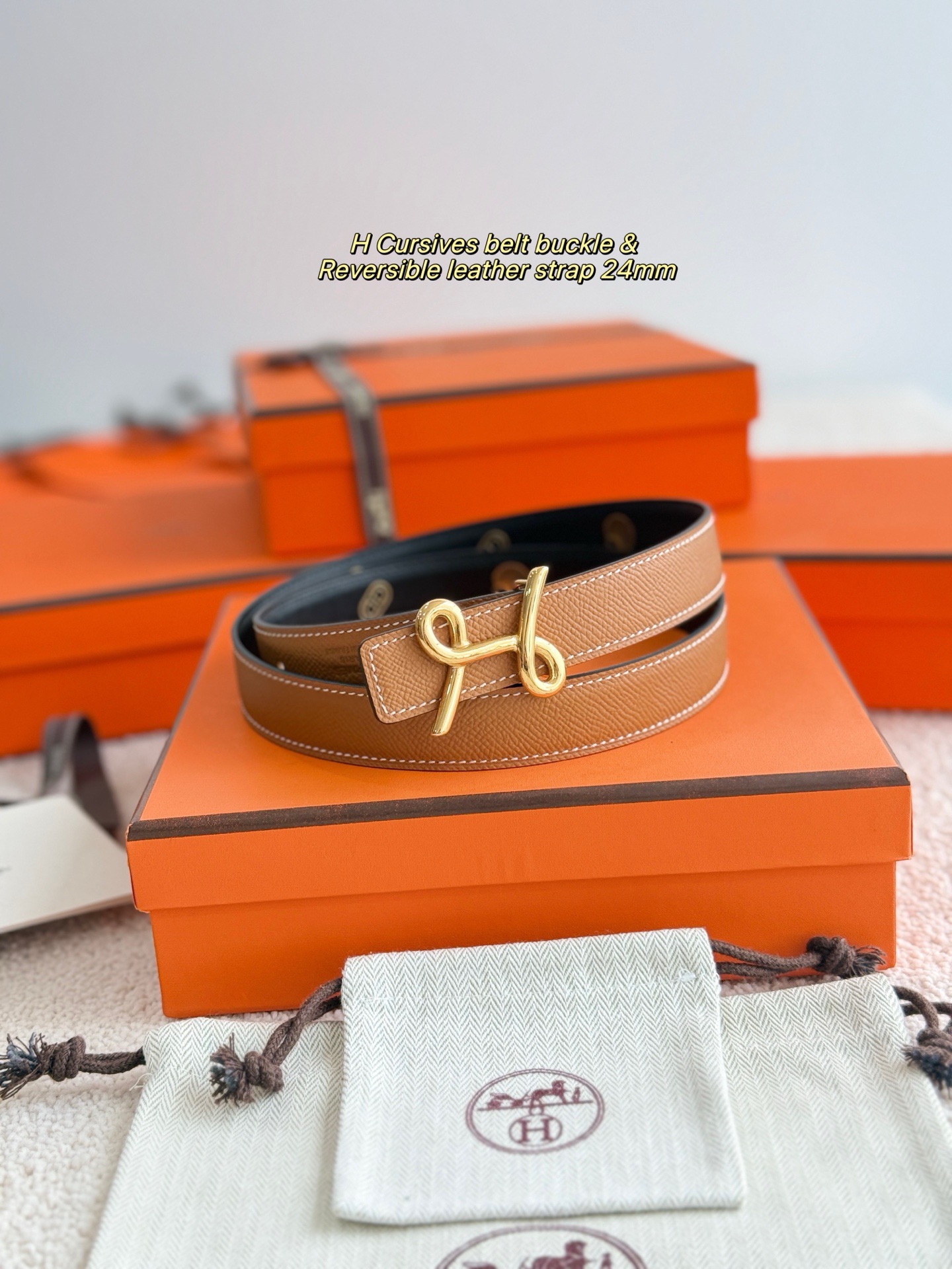 Hermes 에르메스 트위스트 에뻬솜 리버서블 가죽 벨트 24mm 7