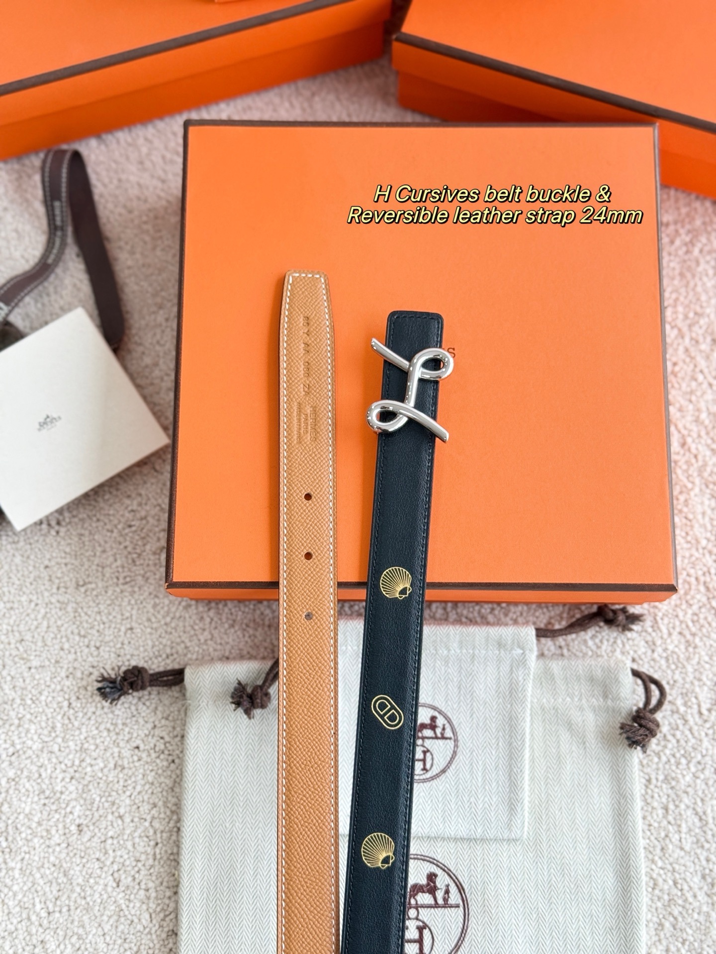 Hermes 에르메스 트위스트 에뻬솜 리버서블 가죽 벨트 24mm 2