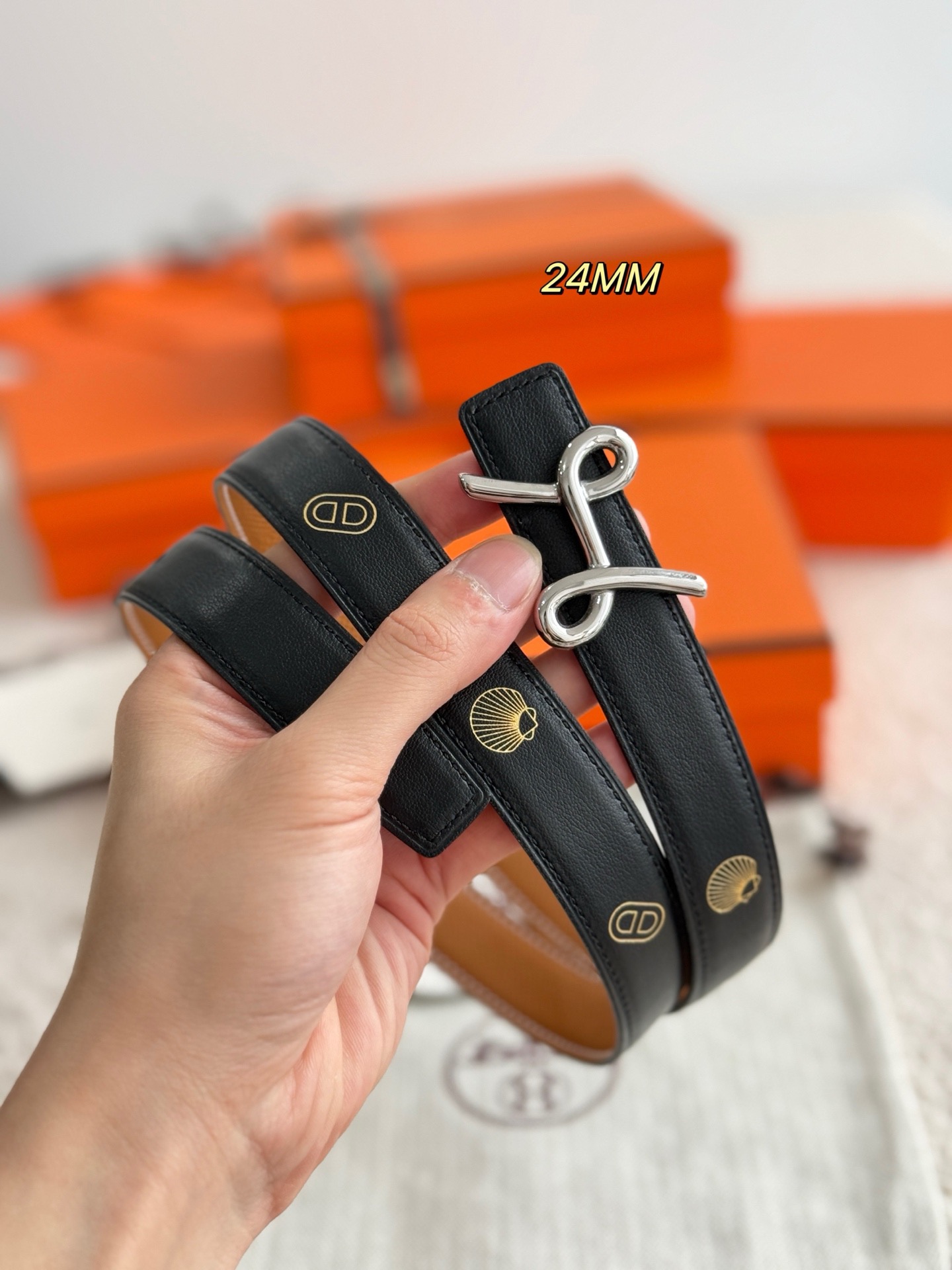 Hermes 에르메스 트위스트 에뻬솜 리버서블 가죽 벨트 24mm 4