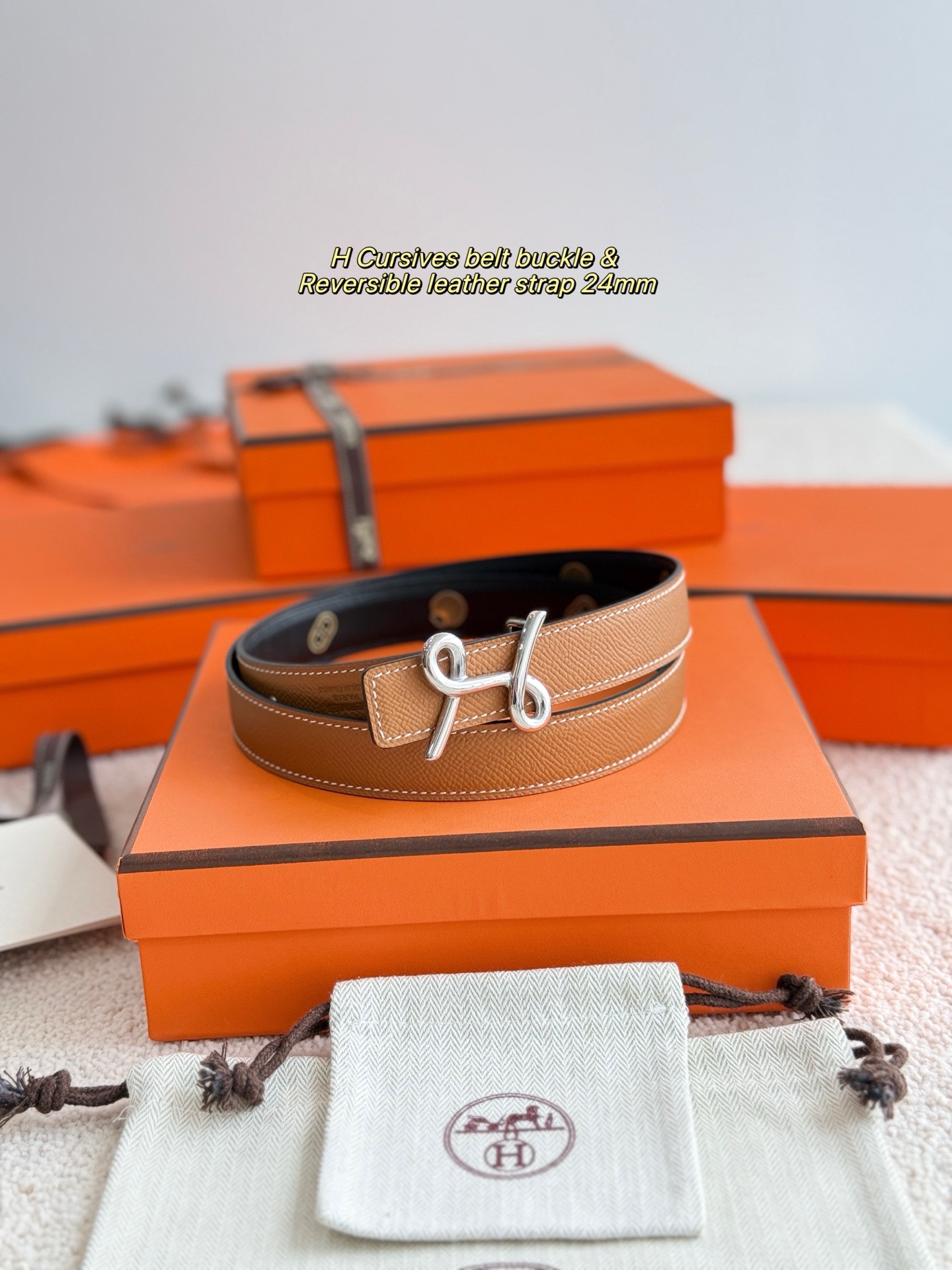 Hermes 에르메스 트위스트 에뻬솜 리버서블 가죽 벨트 24mm 7