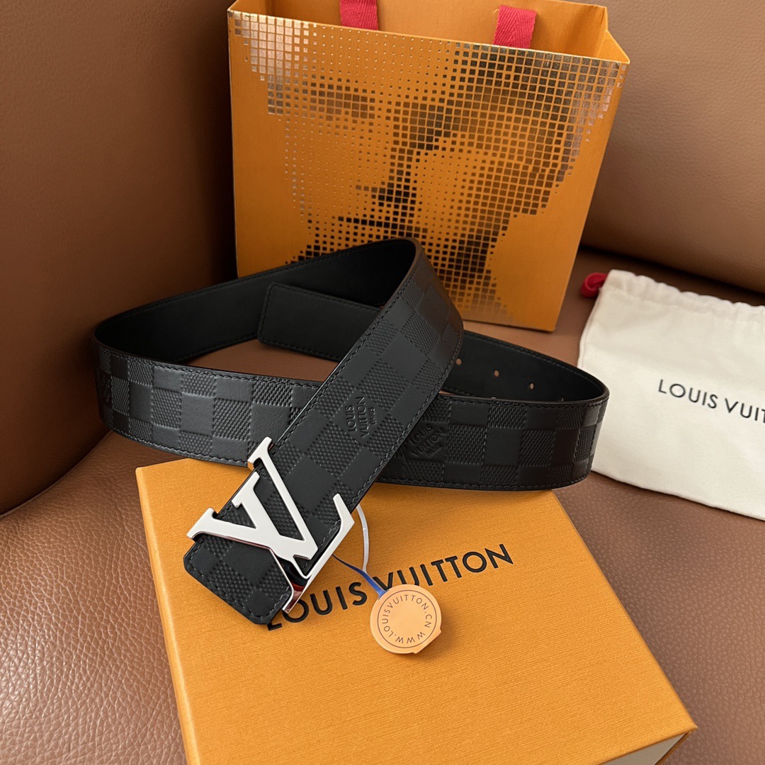 LOUIS VUITTON 루이비통 루이 비통 남성 클래식 다미에 엠보싱 벨트 8