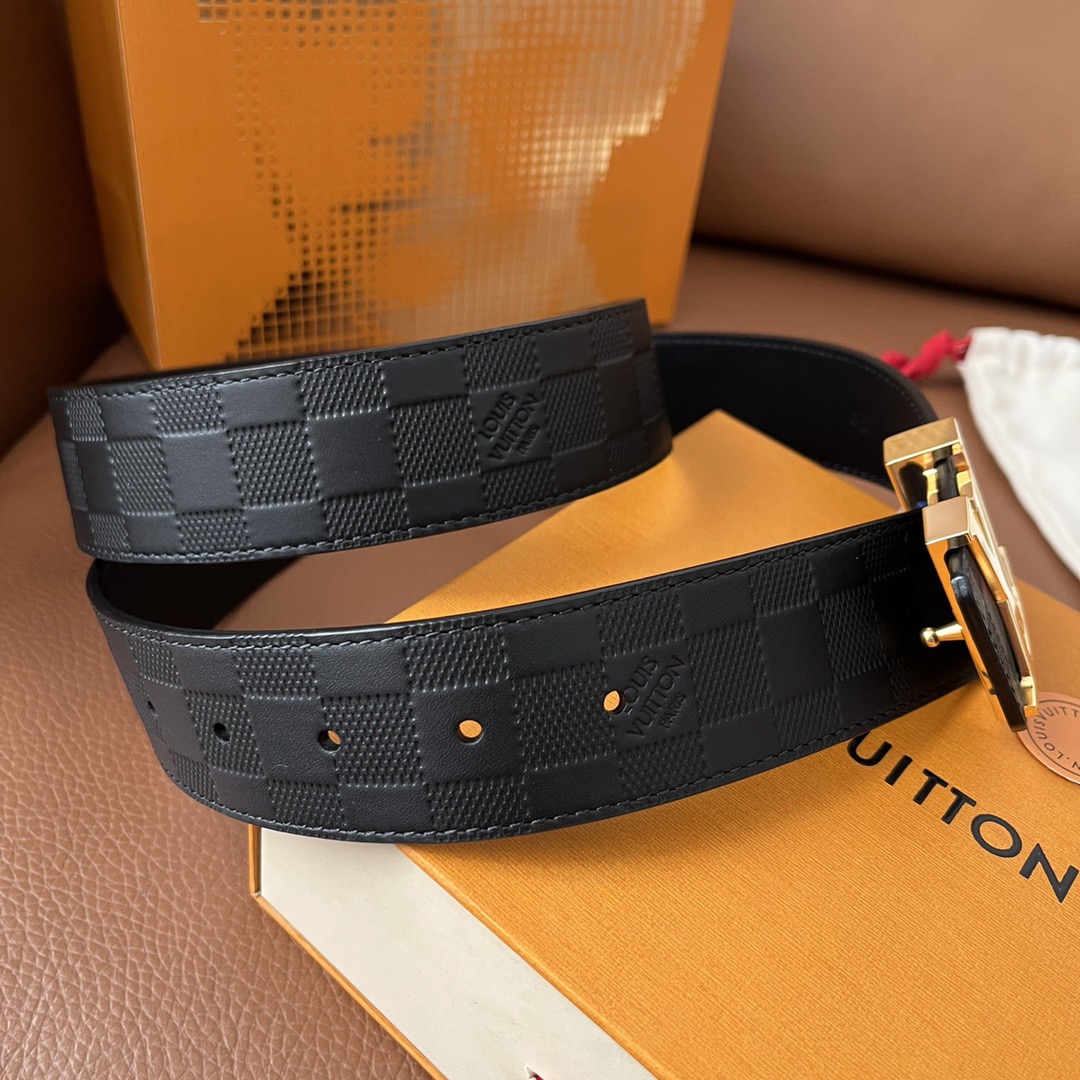 LOUIS VUITTON 루이비통 루이 비통 남성 클래식 다미에 엠보싱 벨트 3