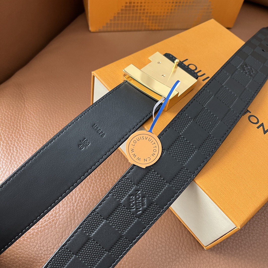 LOUIS VUITTON 루이비통 루이 비통 남성 클래식 다미에 엠보싱 벨트 5