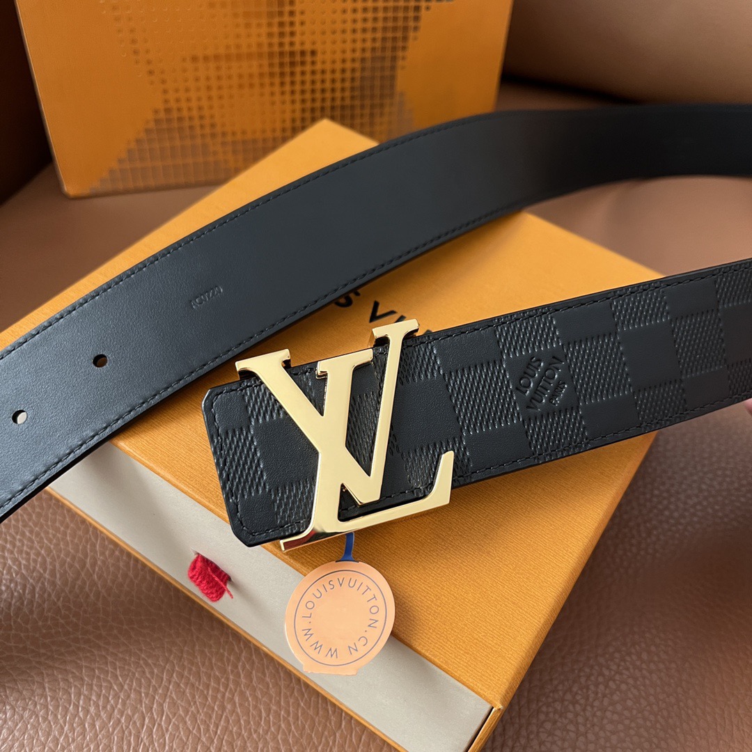 LOUIS VUITTON 루이비통 루이 비통 남성 클래식 다미에 엠보싱 벨트 6
