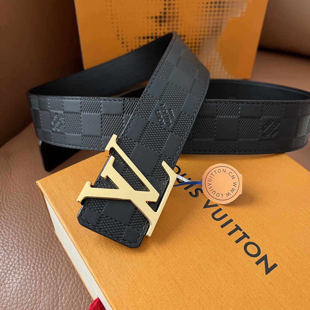 LOUIS VUITTON 루이비통 루이 비통 남성 클래식 다미에 엠보싱 벨트 8