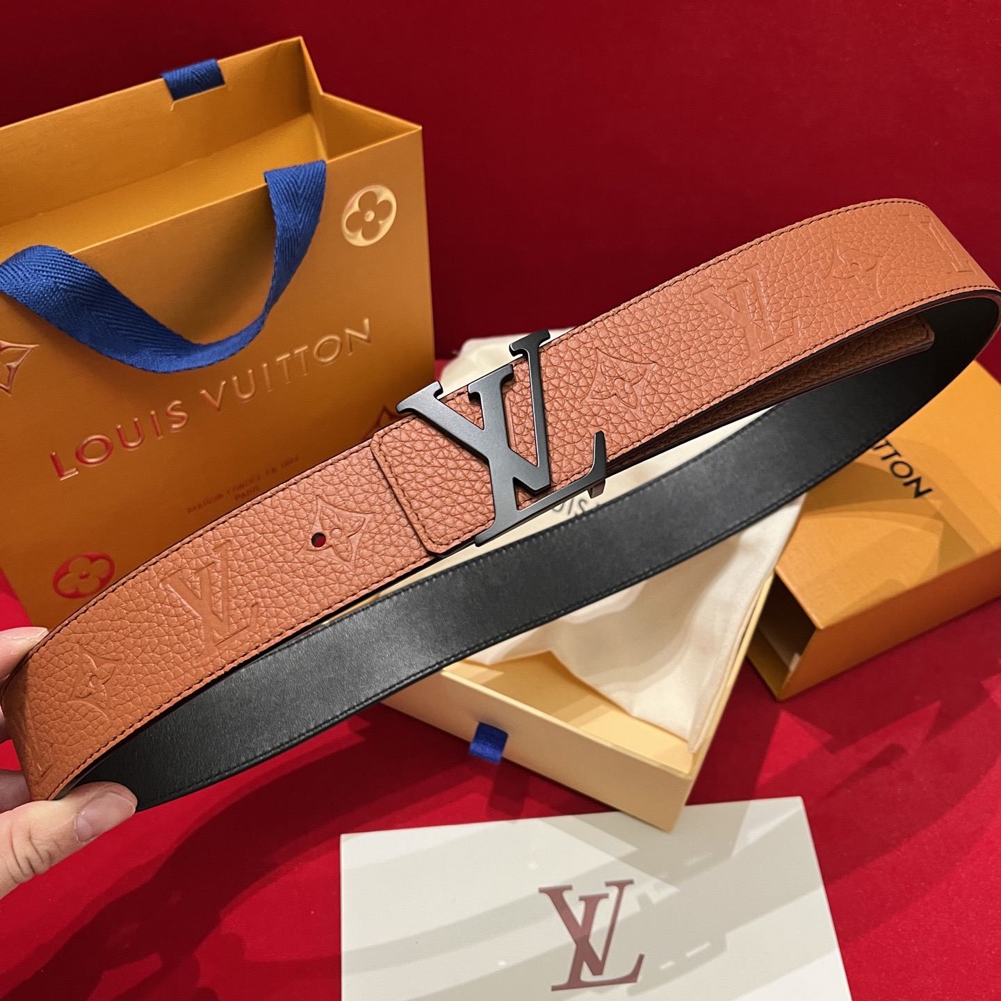 Louis Vuitton 루이비통 루이 비통 토고 패턴 소가죽 남성 벨트 6