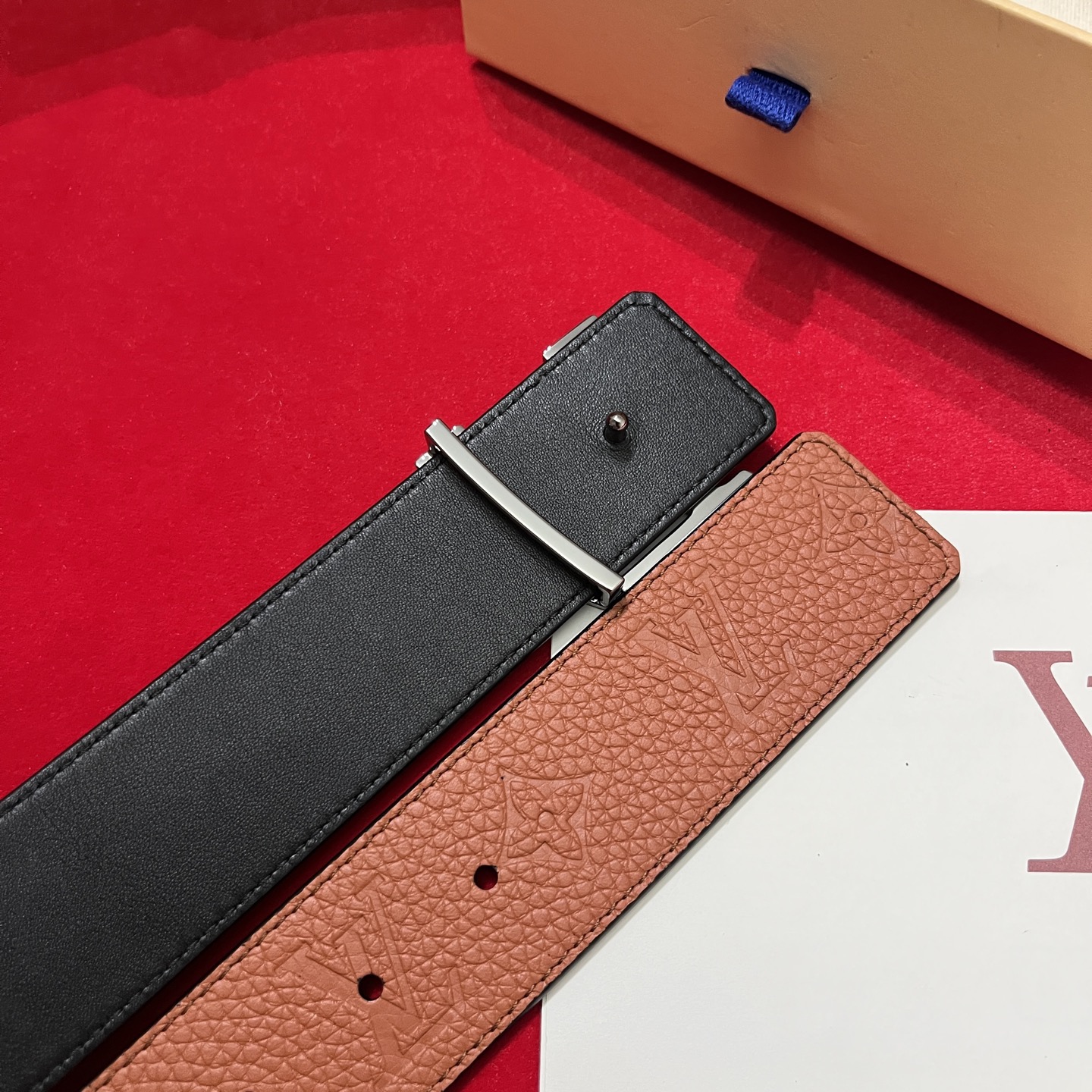 Louis Vuitton 루이비통 루이 비통 토고 패턴 소가죽 남성 벨트 6