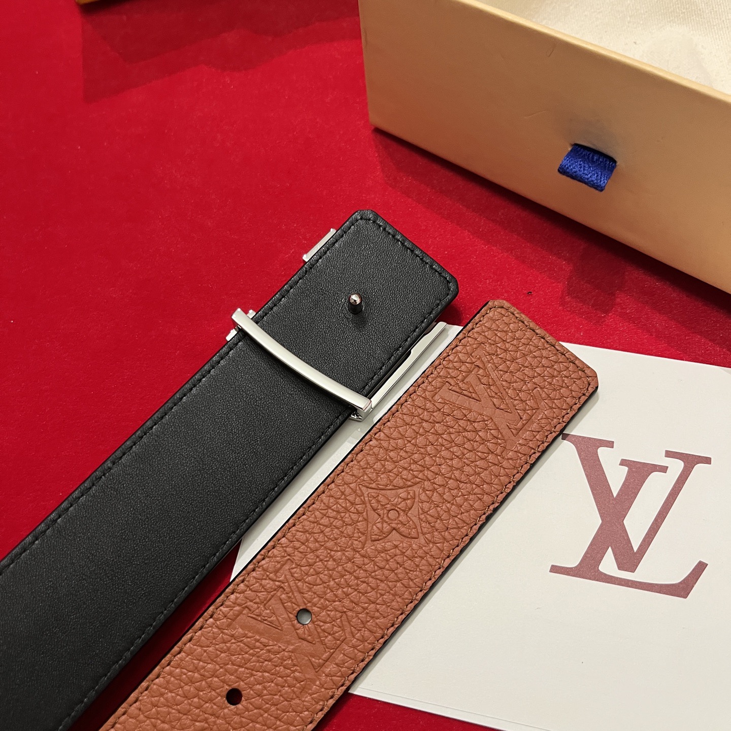 Louis Vuitton 루이비통 루이 비통 토고 패턴 소가죽 남성 벨트 6