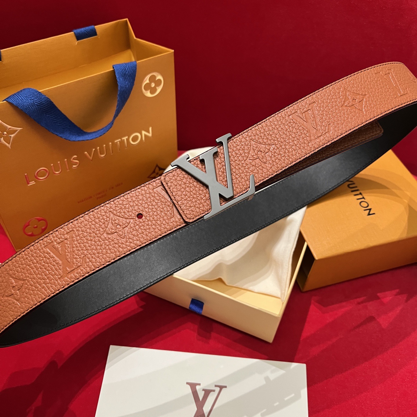 Louis Vuitton 루이비통 루이 비통 토고 패턴 소가죽 남성 벨트 7