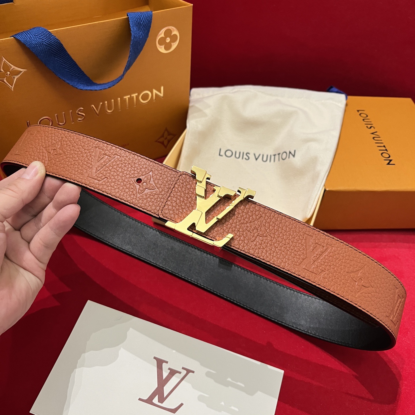 Louis Vuitton 루이비통 루이 비통 토고 패턴 소가죽 남성 벨트 1
