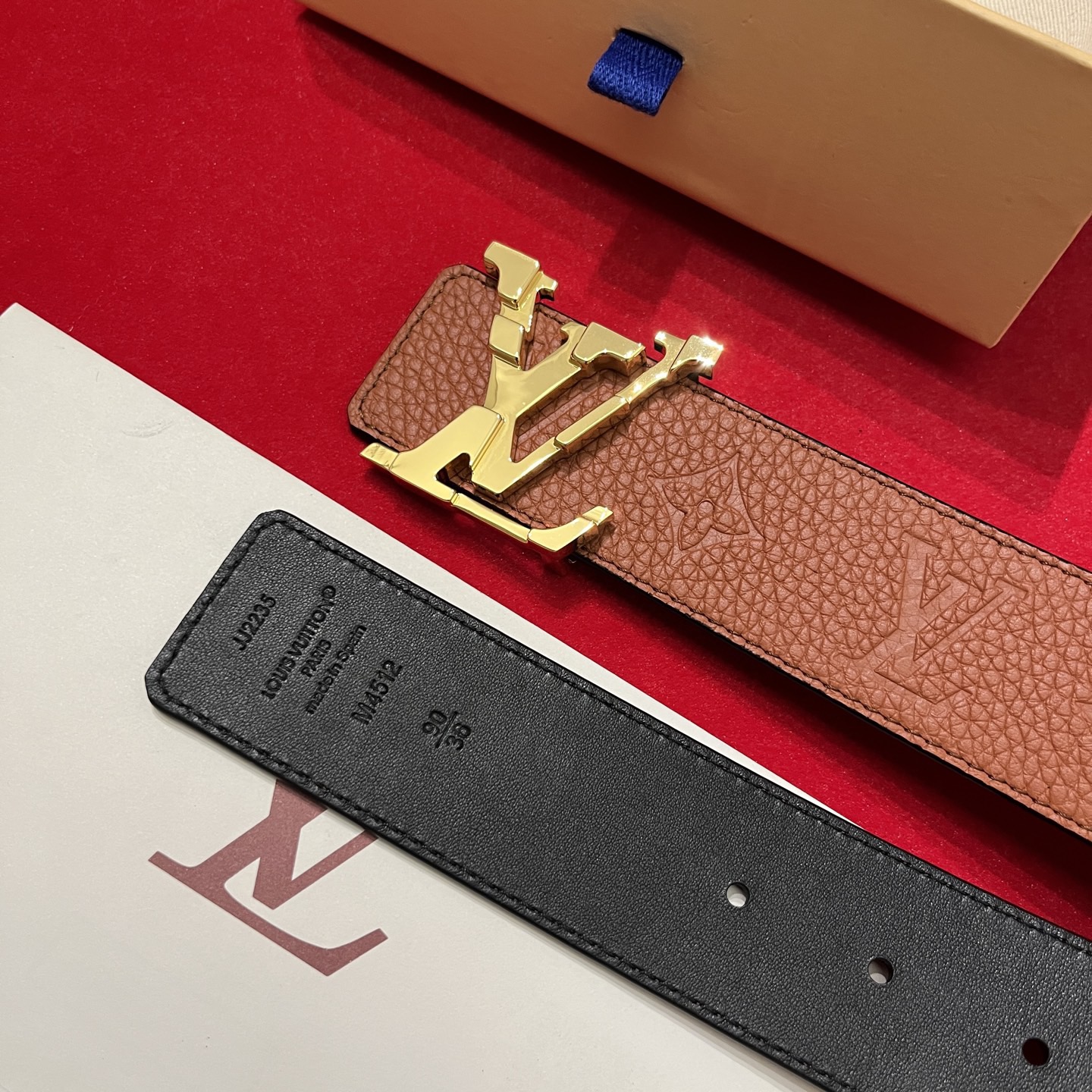 Louis Vuitton 루이비통 루이 비통 토고 패턴 소가죽 남성 벨트 3