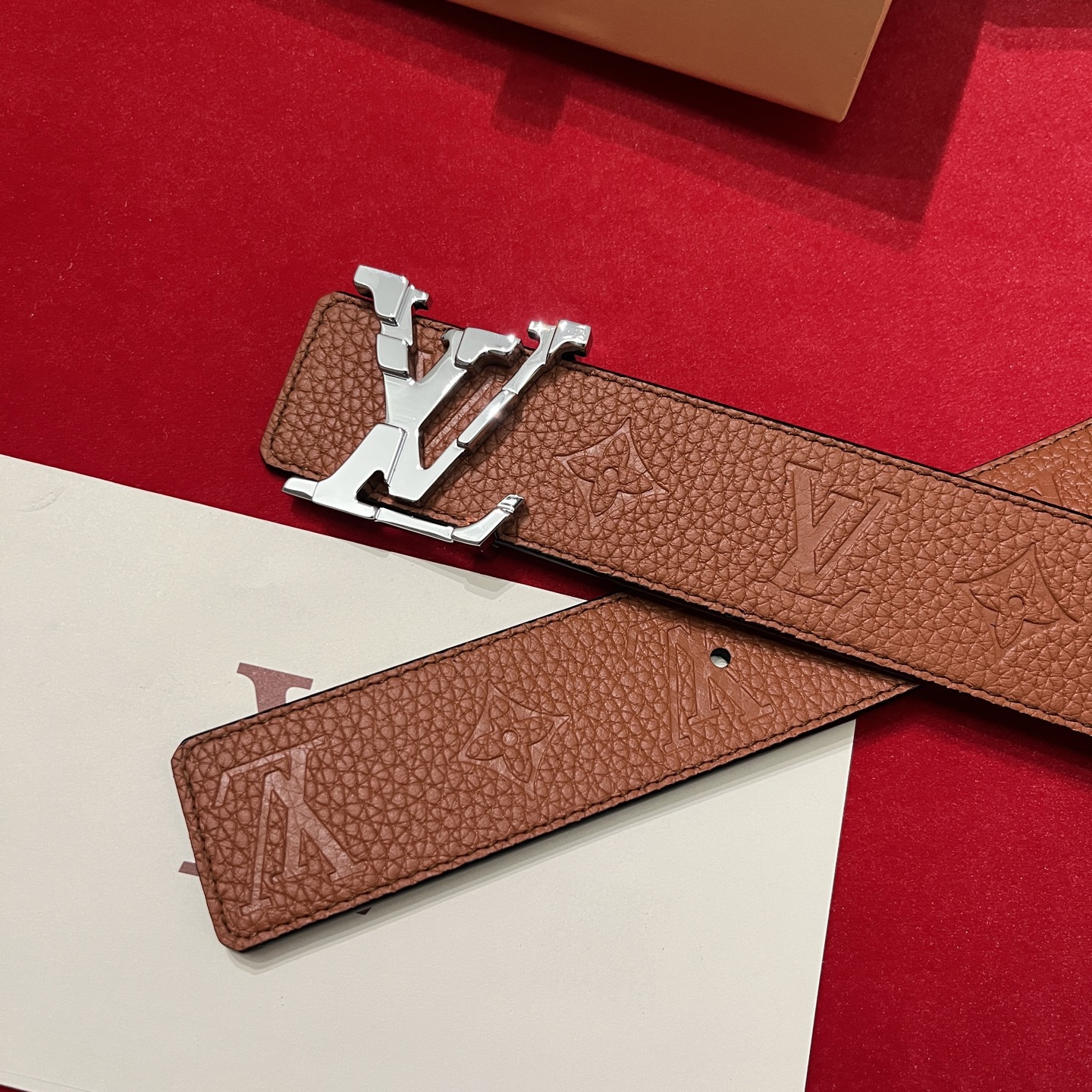 Louis Vuitton 루이비통 루이 비통 토고 패턴 소가죽 남성 벨트 7