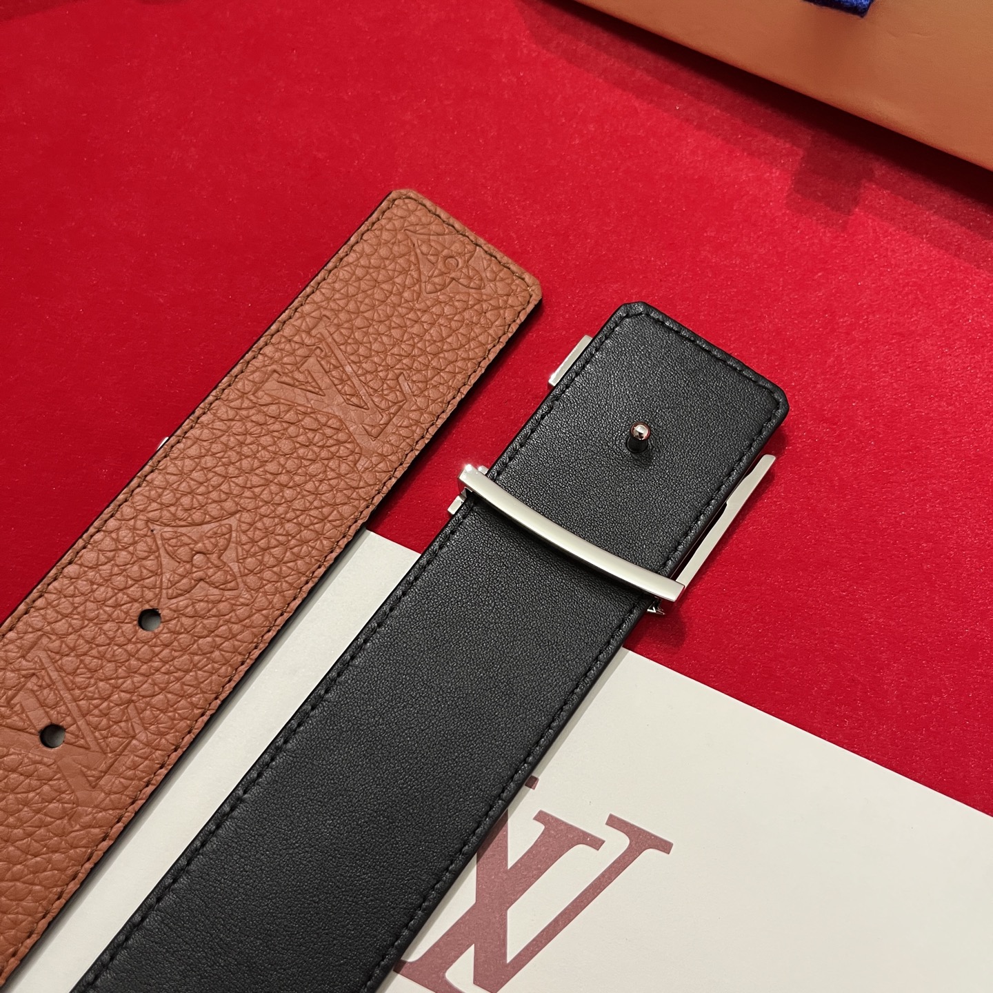 Louis Vuitton 루이비통 루이 비통 토고 패턴 소가죽 남성 벨트 6