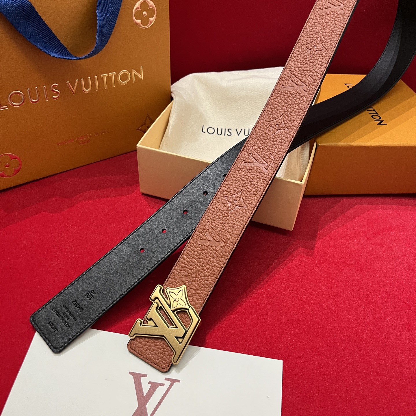 Louis Vuitton 루이비통 루이 비통 토고 패턴 소가죽 남성 벨트 6