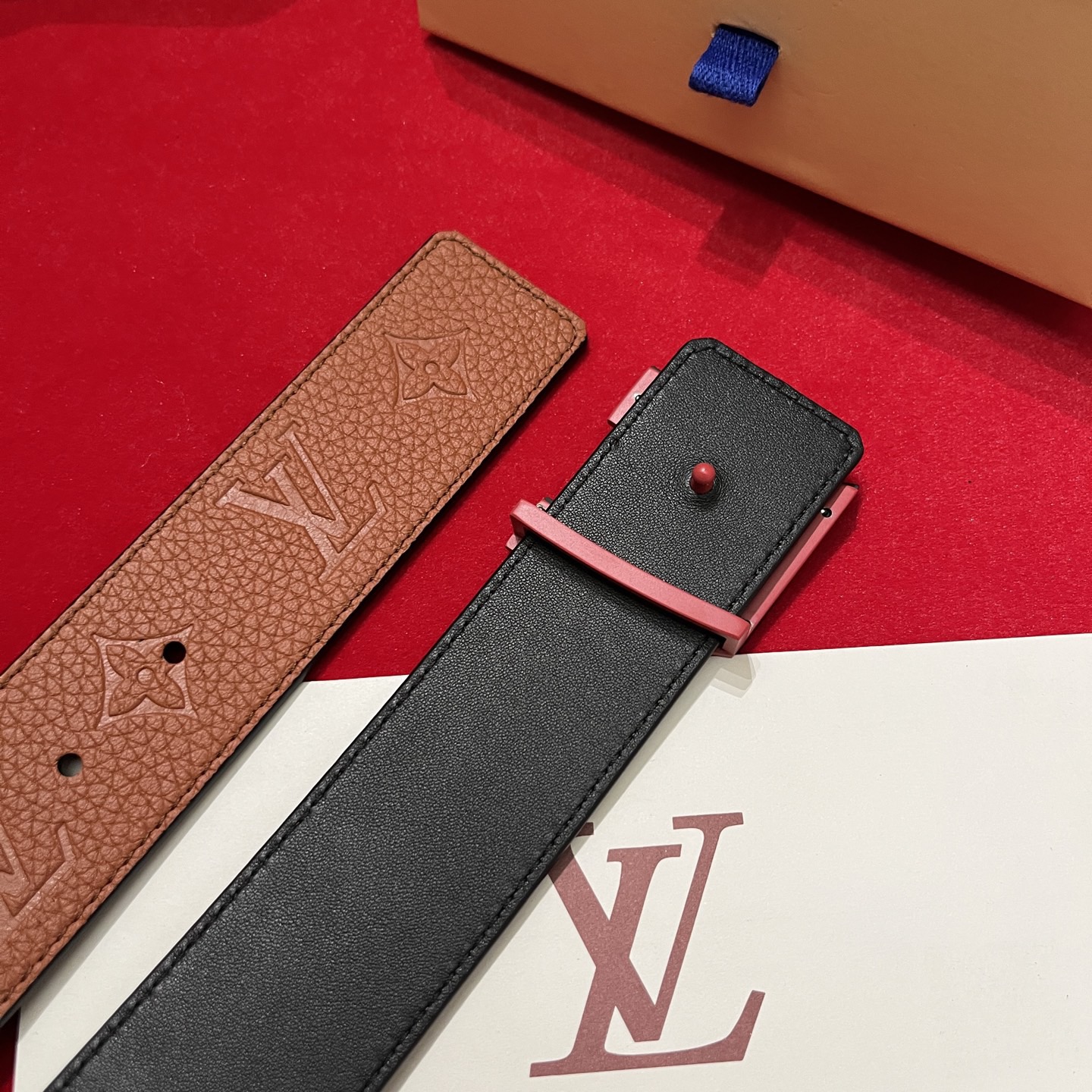 Louis Vuitton 루이비통 루이 비통 토고 패턴 소가죽 남성 벨트 6