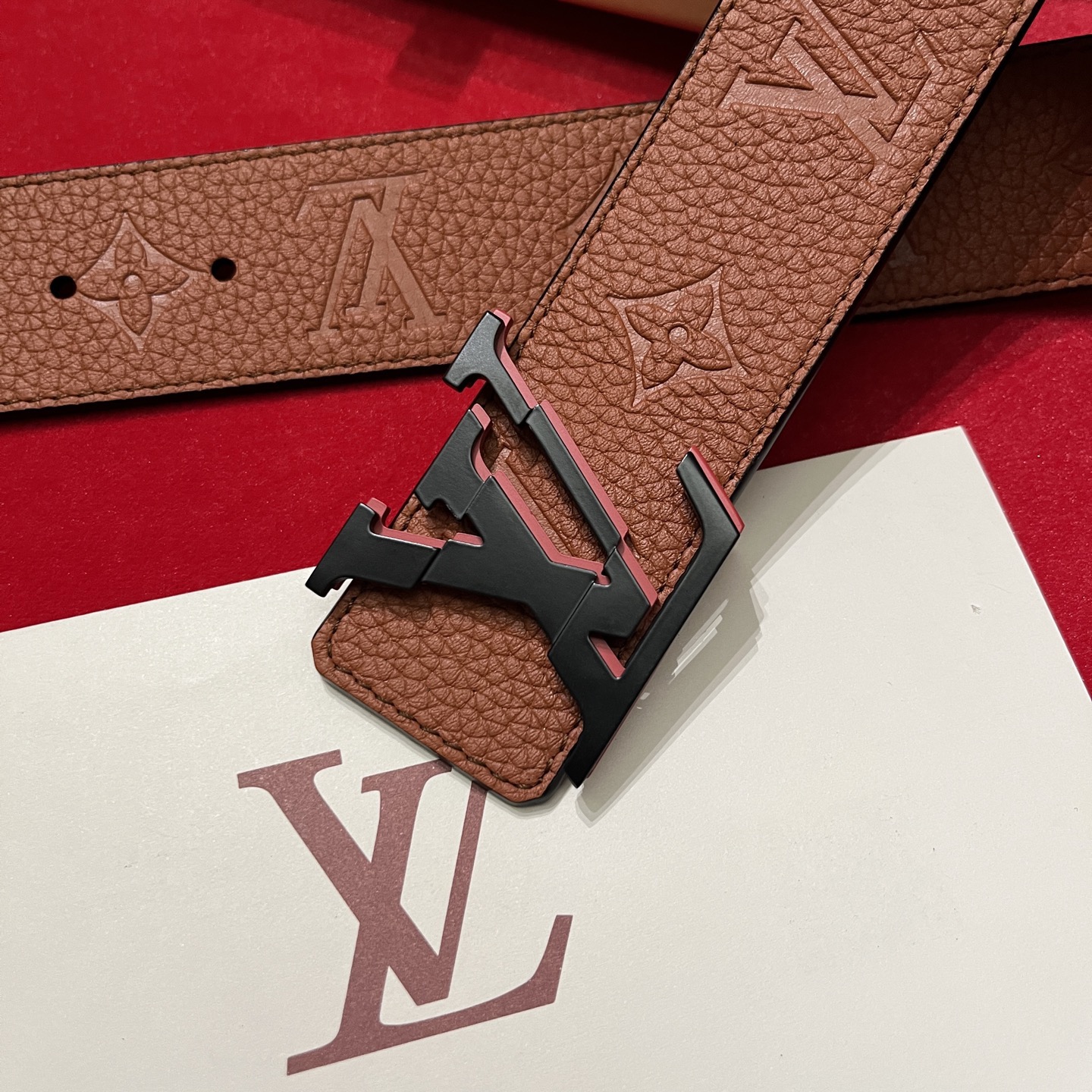 Louis Vuitton 루이비통 루이 비통 토고 패턴 소가죽 남성 벨트 9