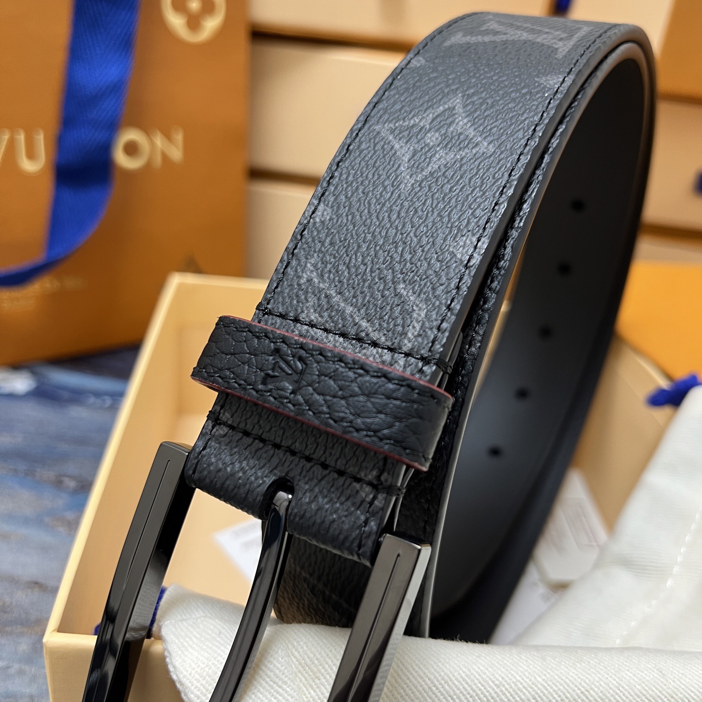 LOUIS VUITTON 루이비통 루이 비통 남성 모노그램 가죽 벨트 3