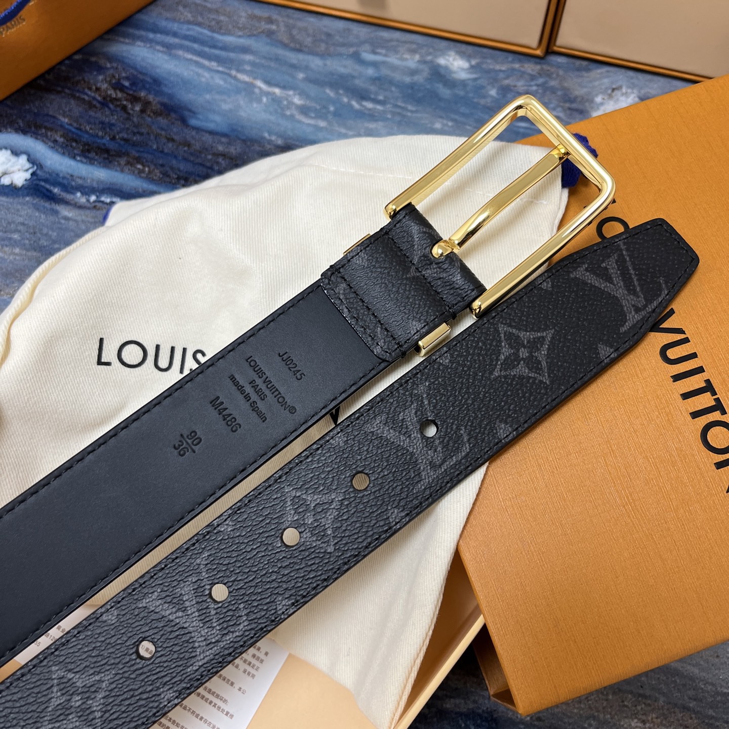 LOUIS VUITTON 루이비통 루이 비통 남성 모노그램 가죽 벨트 7