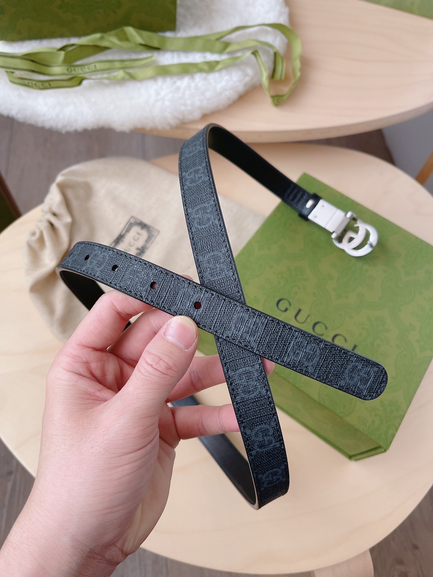 Gucci 구찌 GG 버클 패턴 가죽 벨트 2