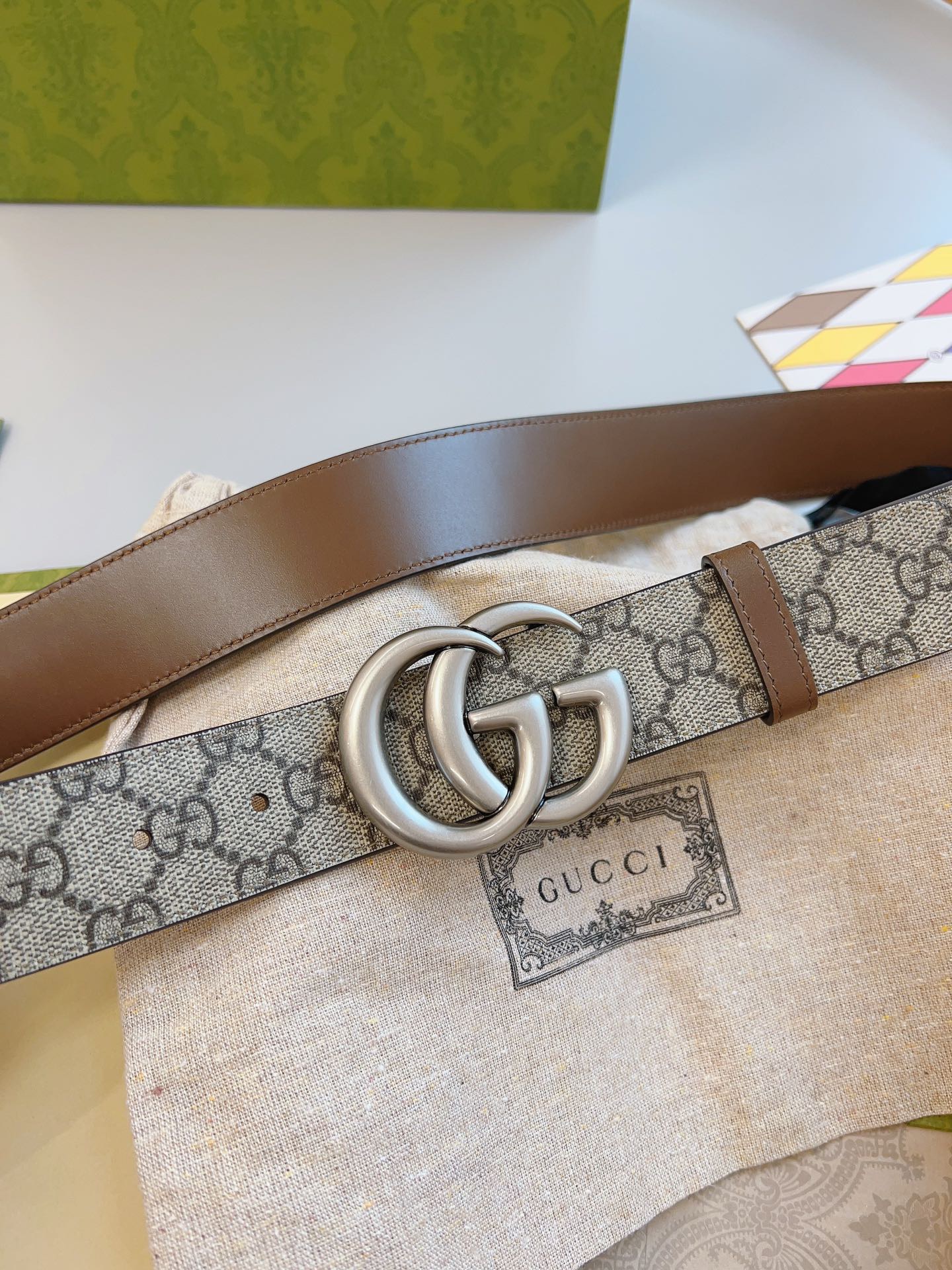 Gucci 구찌 GG 로고 모노그램 가죽 벨트 8