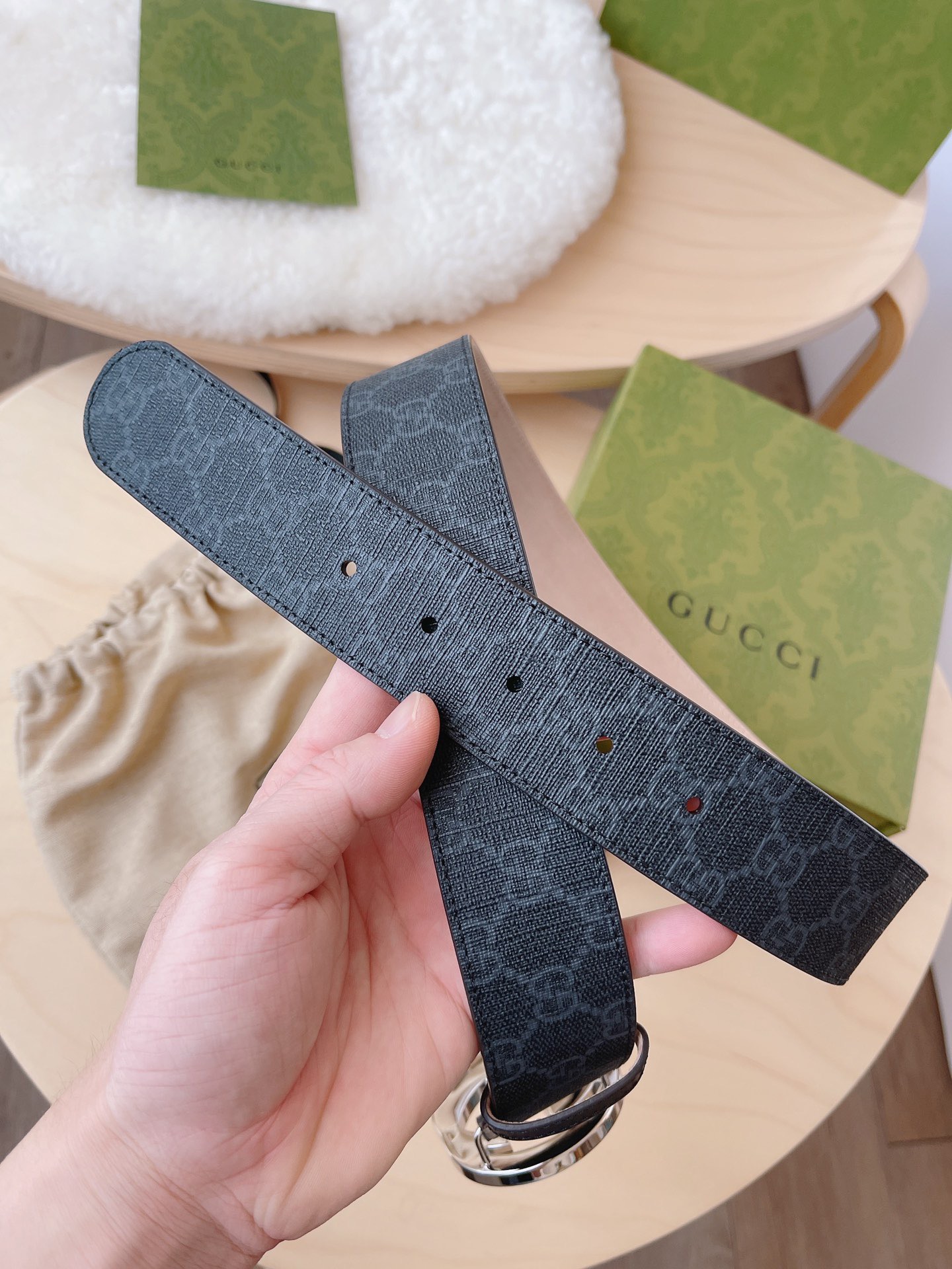 Gucci 구찌 GG 수프림 캔버스 인터로킹 G 버클 벨트 7