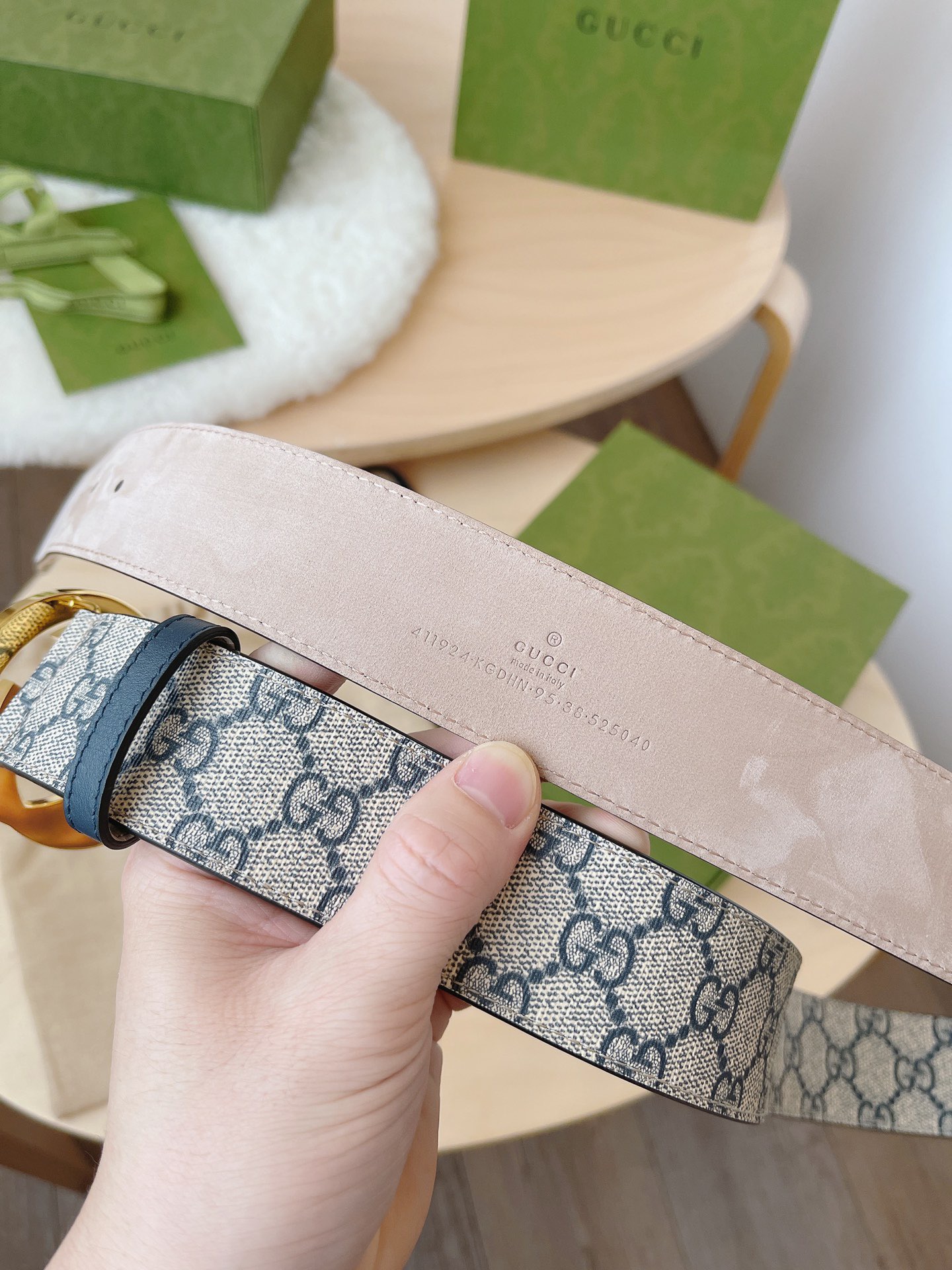 Gucci 구찌 GG 수프림 연동 G 버클 벨트 4