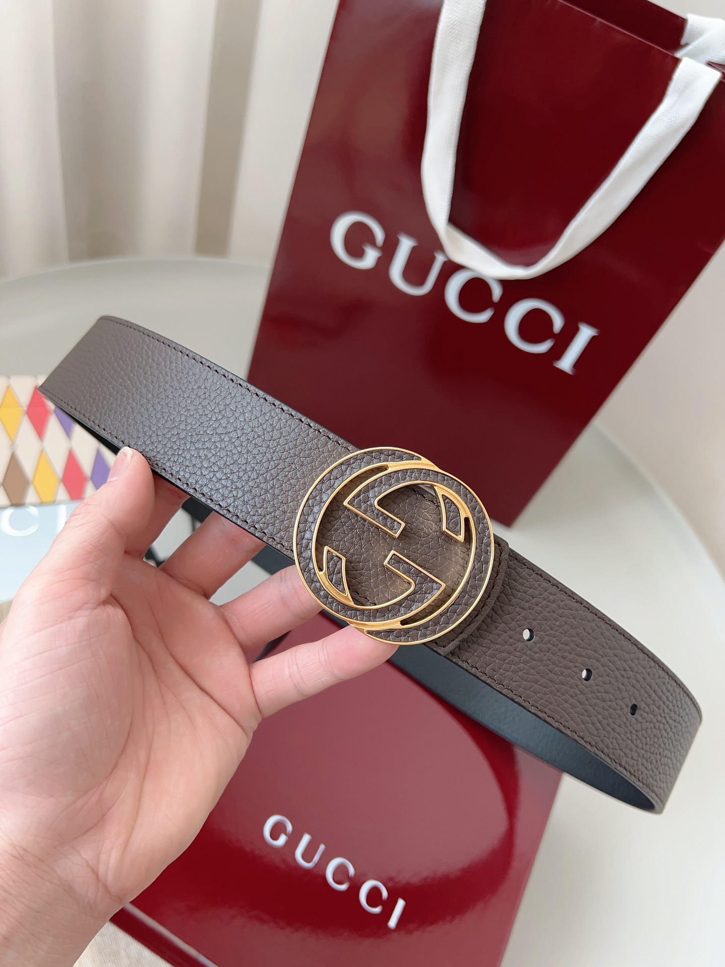 Gucci 구찌 GG 수프림 리버서블 가죽 벨트 2