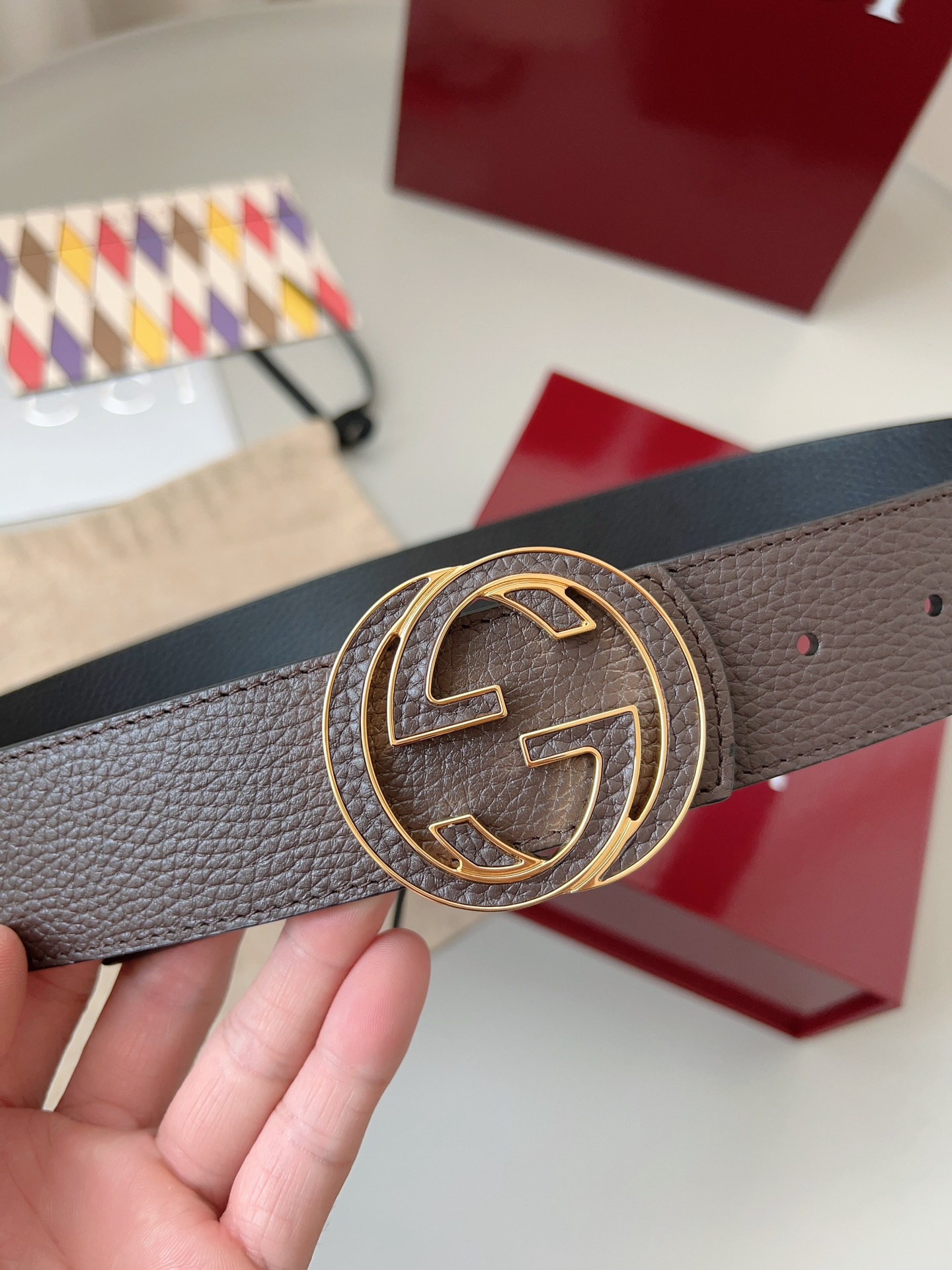 Gucci 구찌 GG 수프림 리버서블 가죽 벨트 3