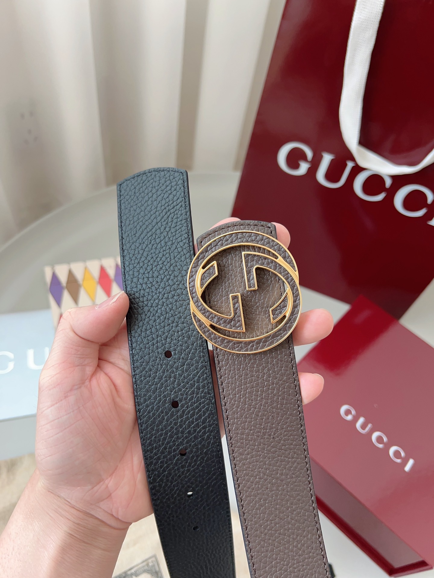 Gucci 구찌 GG 수프림 리버서블 가죽 벨트 5