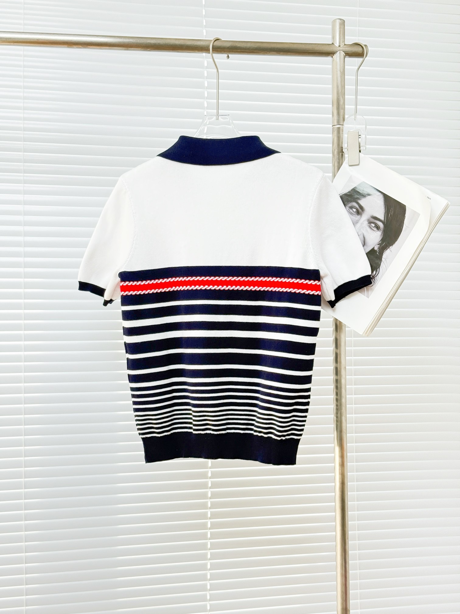 GUCCI 구찌 스트라이프 니트 폴로 반팔 여성용 12