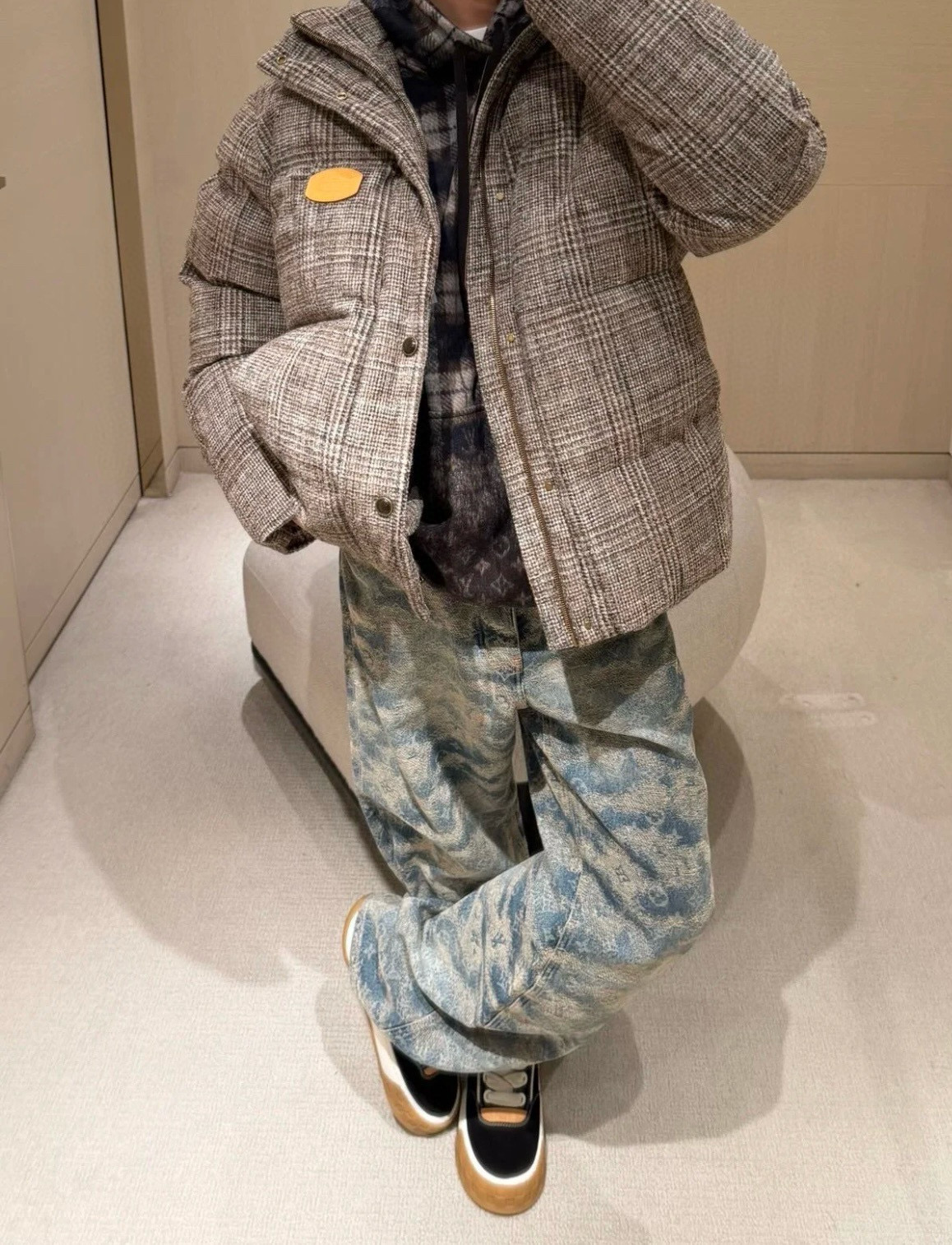 FENDI 펜디 FF 안감 디테일 블랙 와이드핏 자켓 10