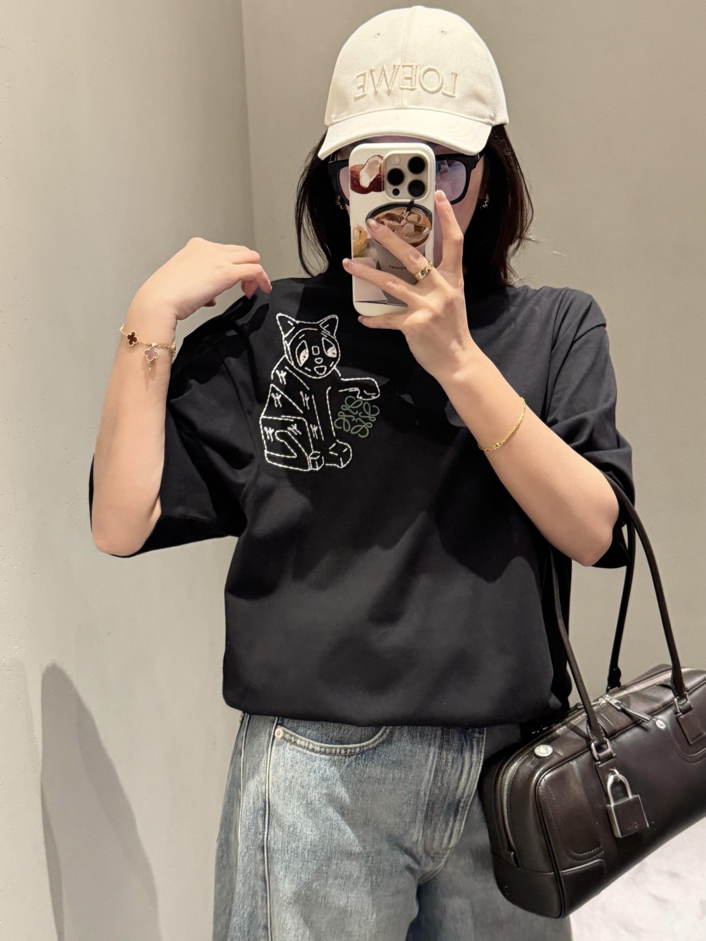 Loewe 로에베 루이스 웨인 고양이 자수 반팔 티셔츠 3