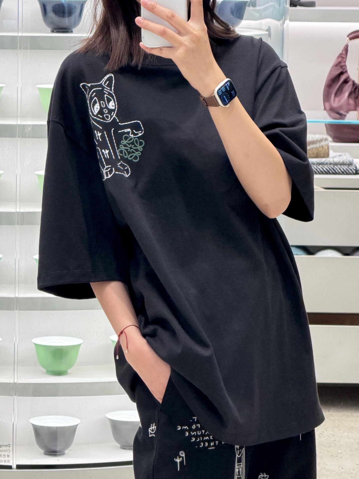 Loewe 로에베 루이스 웨인 고양이 자수 반팔 티셔츠 5