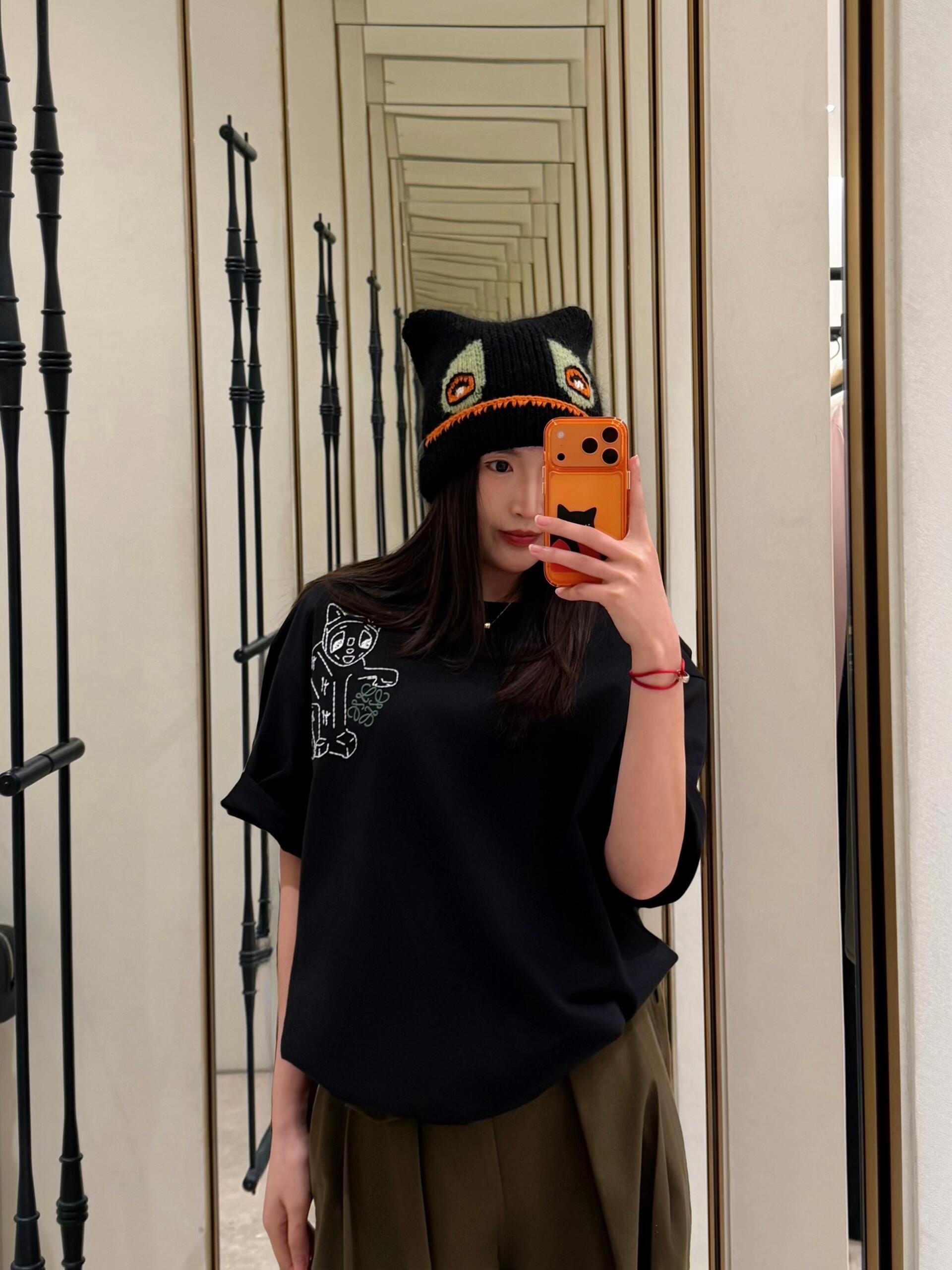 Loewe 로에베 루이스 웨인 고양이 자수 반팔 티셔츠 7