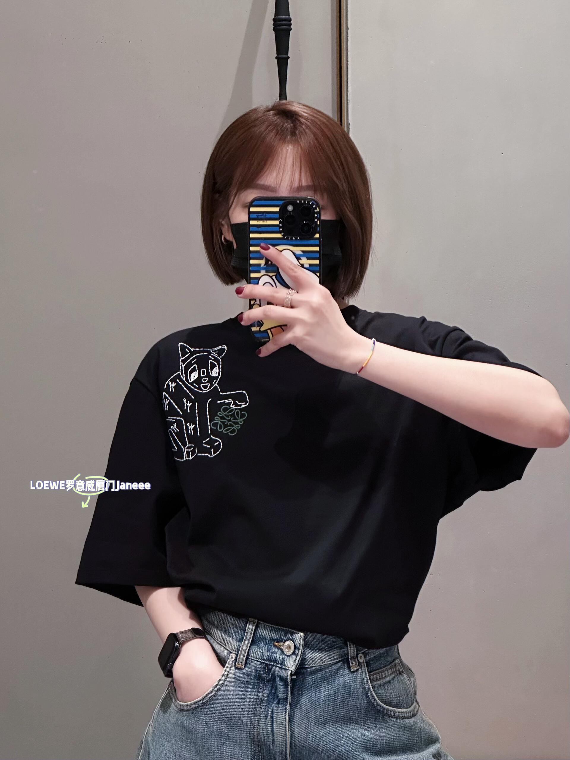 Loewe 로에베 루이스 웨인 고양이 자수 반팔 티셔츠 8