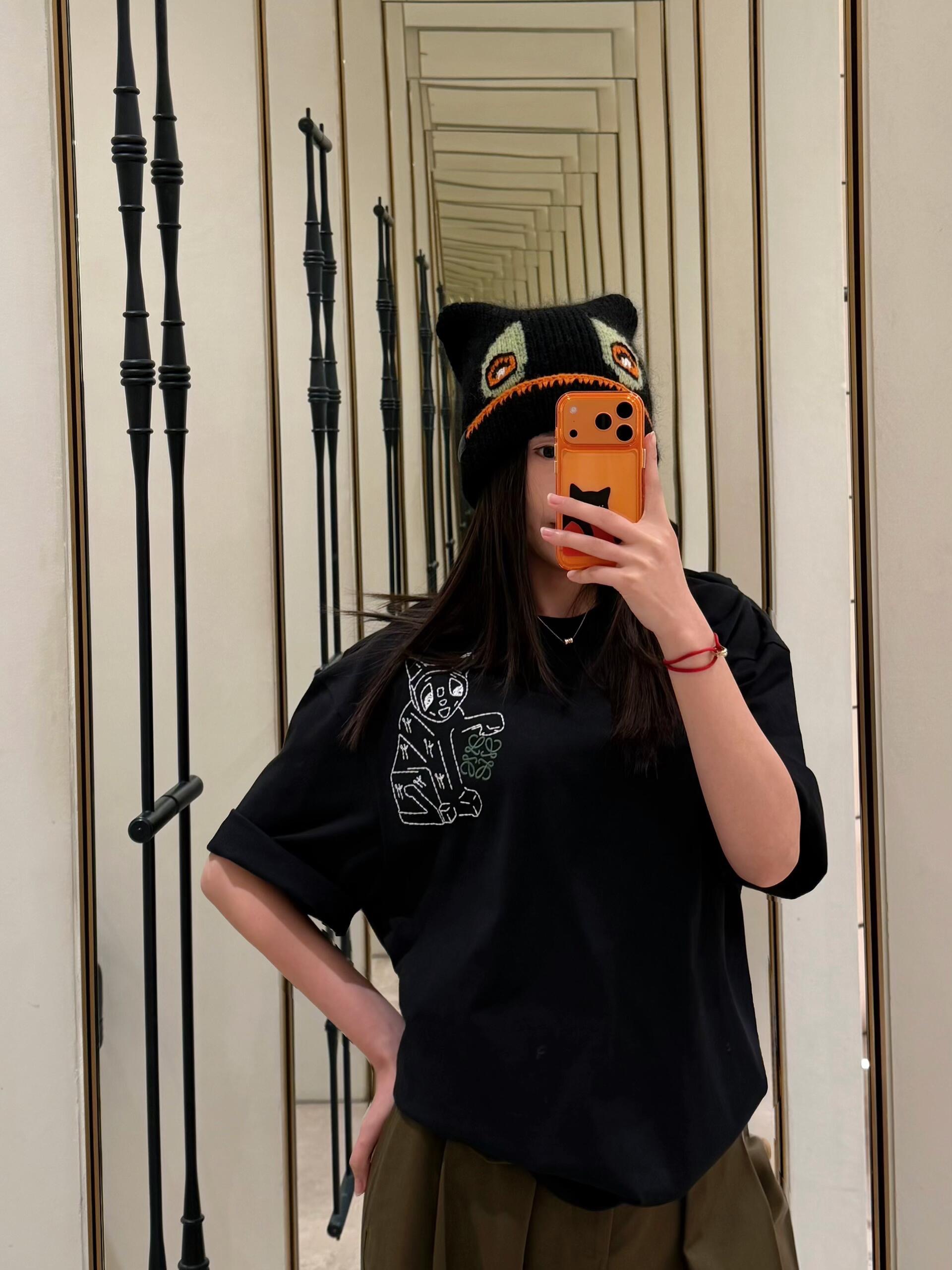 Loewe 로에베 루이스 웨인 고양이 자수 반팔 티셔츠 9