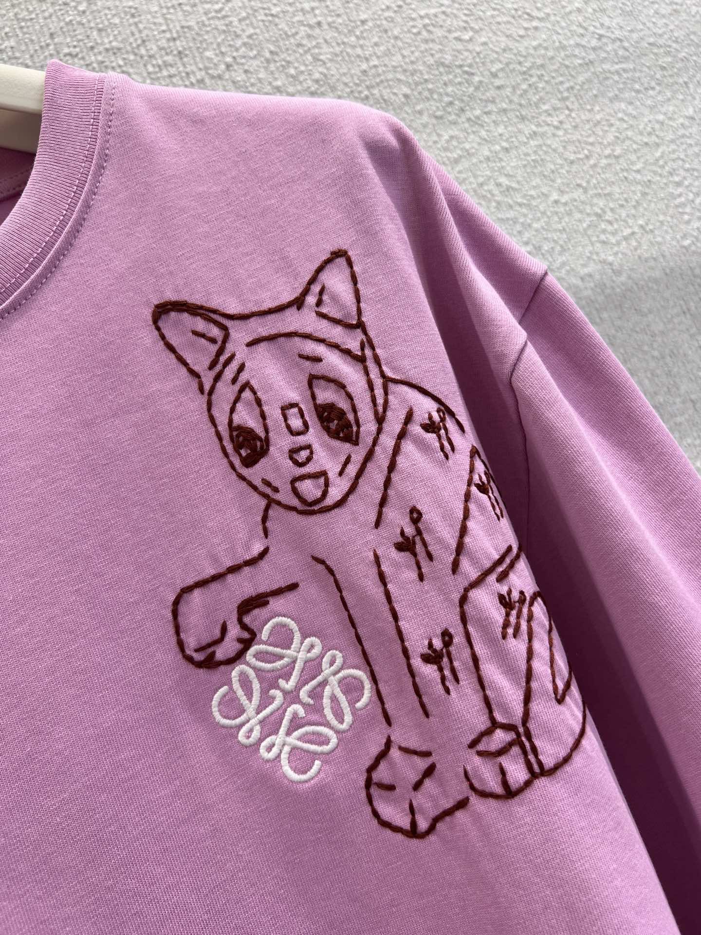 Loewe  로에베 루이스 웨인 고양이 자수 반팔 티셔츠 15