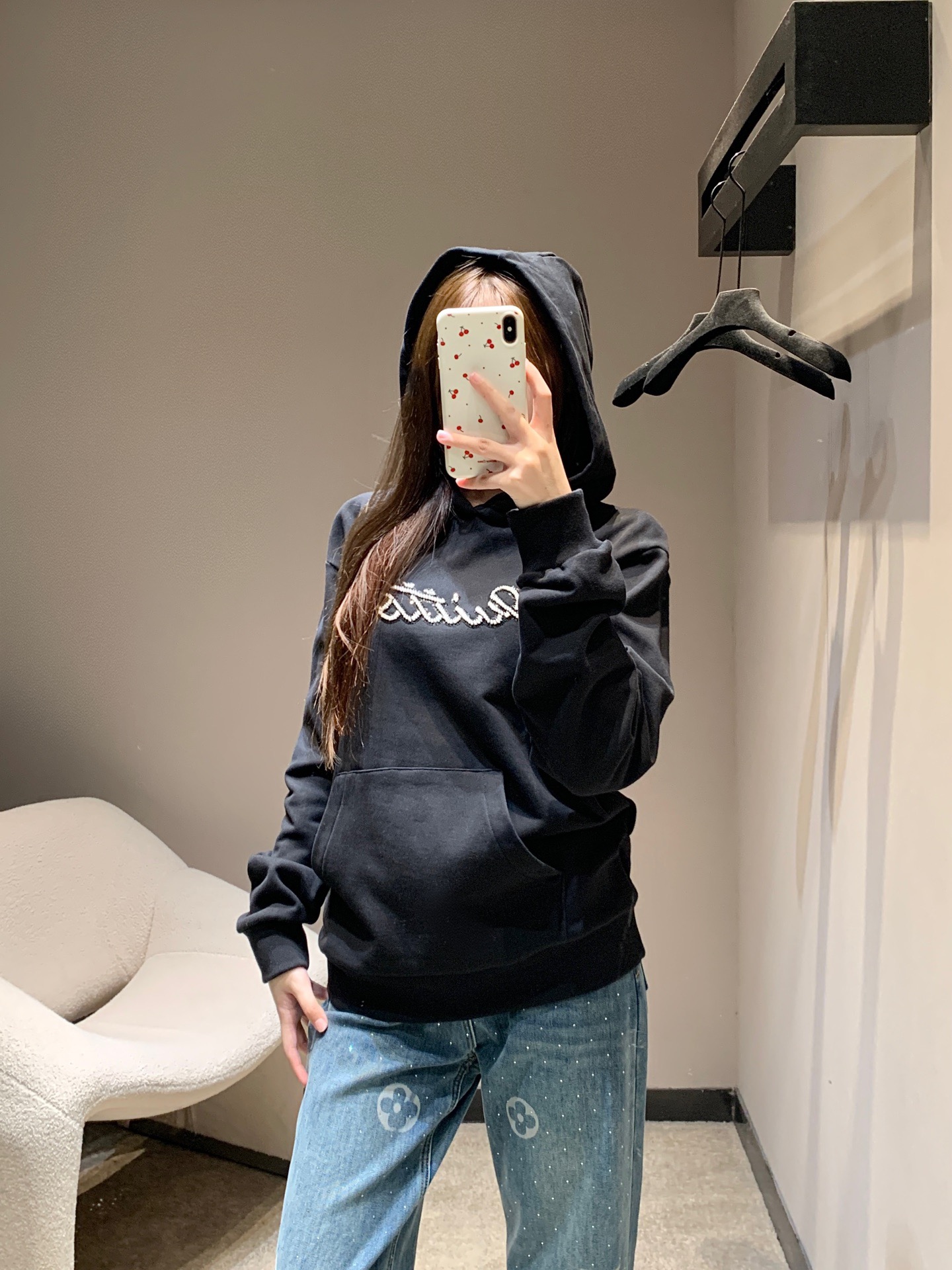 Louis Vuitton 루이비통 진주 자수 로고 후드 티셔츠 1