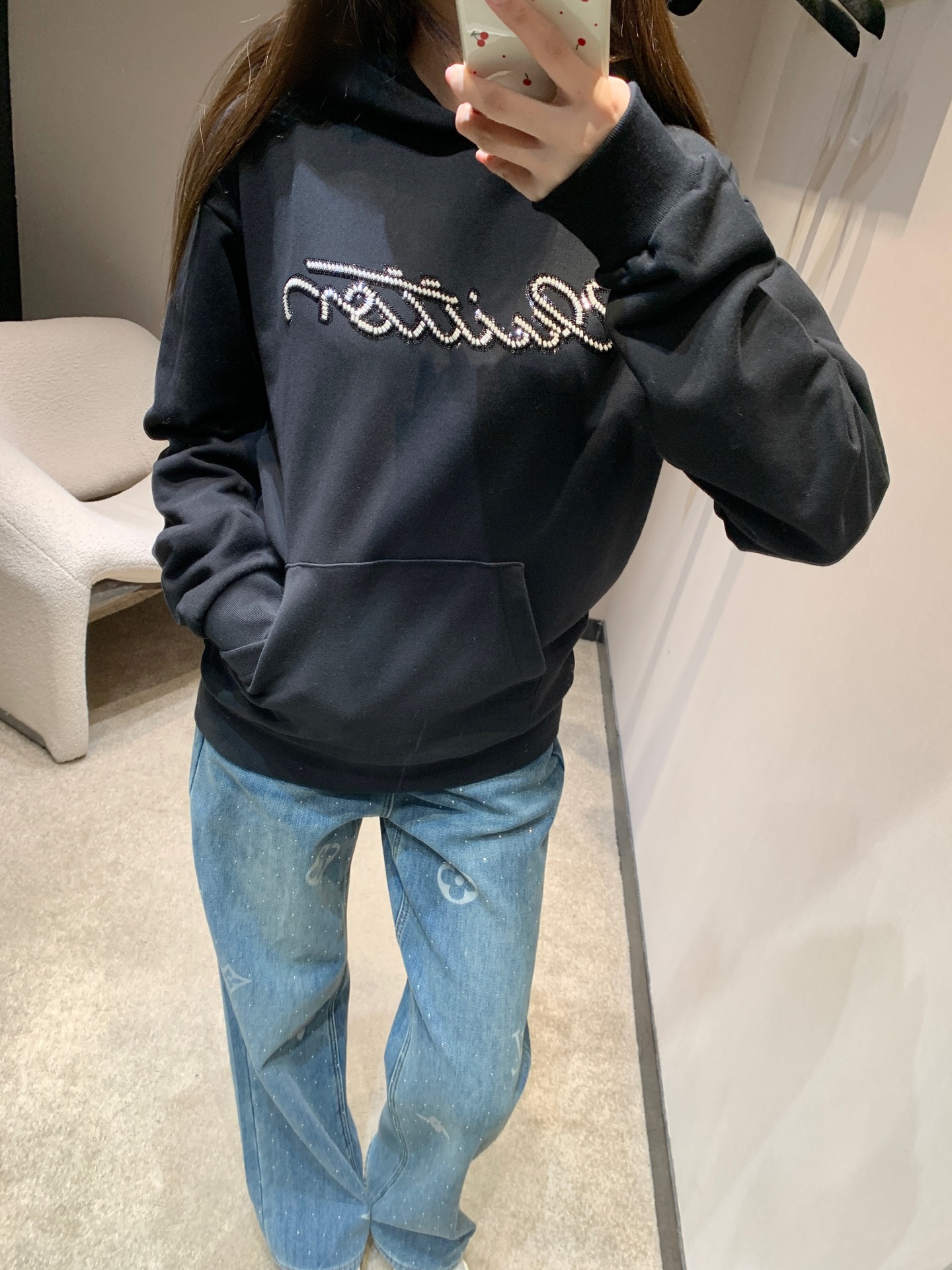 Louis Vuitton 루이비통 진주 자수 로고 후드 티셔츠 8