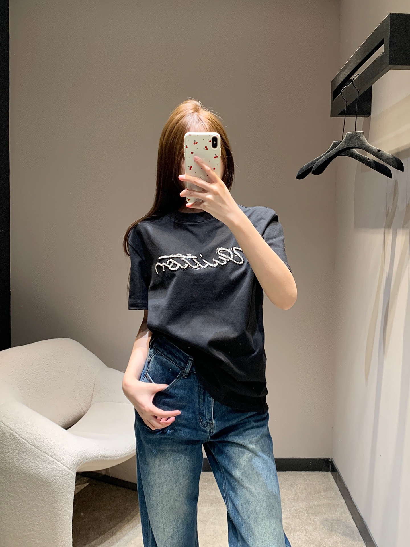 Louis Vuitton 루이비통 루이 비통 진주 장식 로고 반팔 티셔츠 1