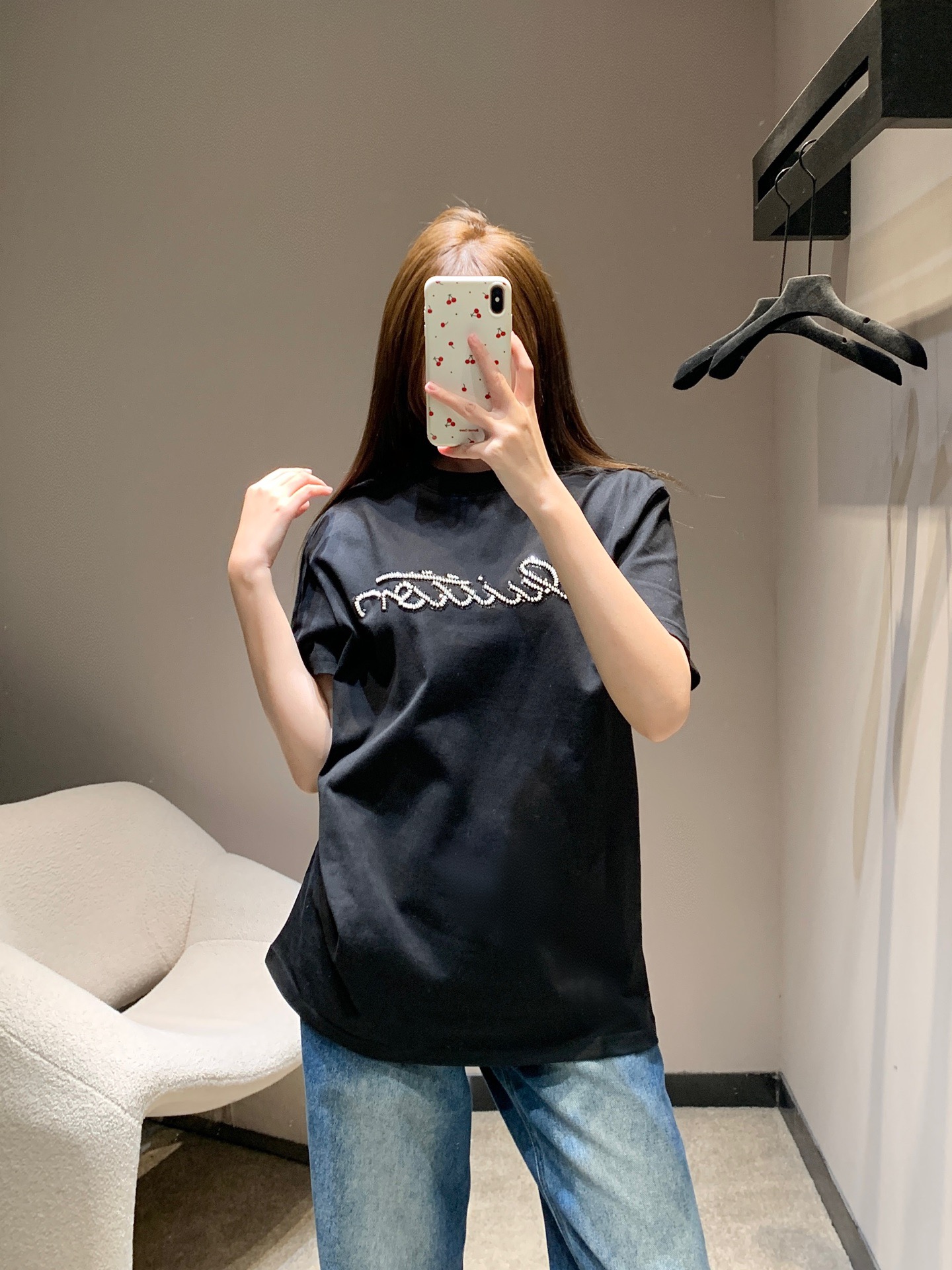 Louis Vuitton 루이비통 루이 비통 진주 장식 로고 반팔 티셔츠 3