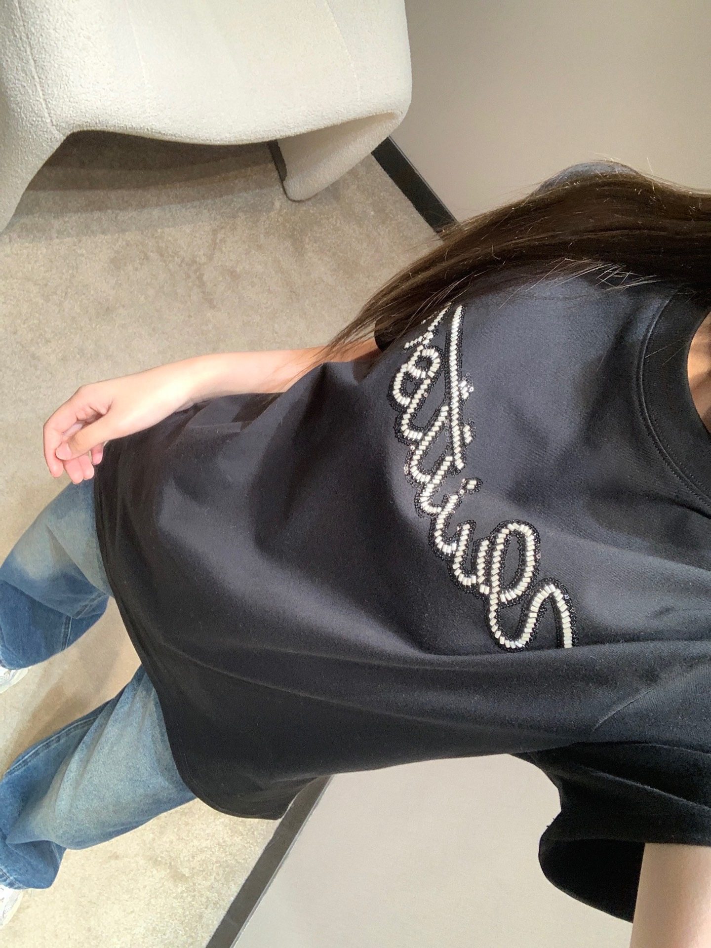 Louis Vuitton 루이비통 루이 비통 진주 장식 로고 반팔 티셔츠 5