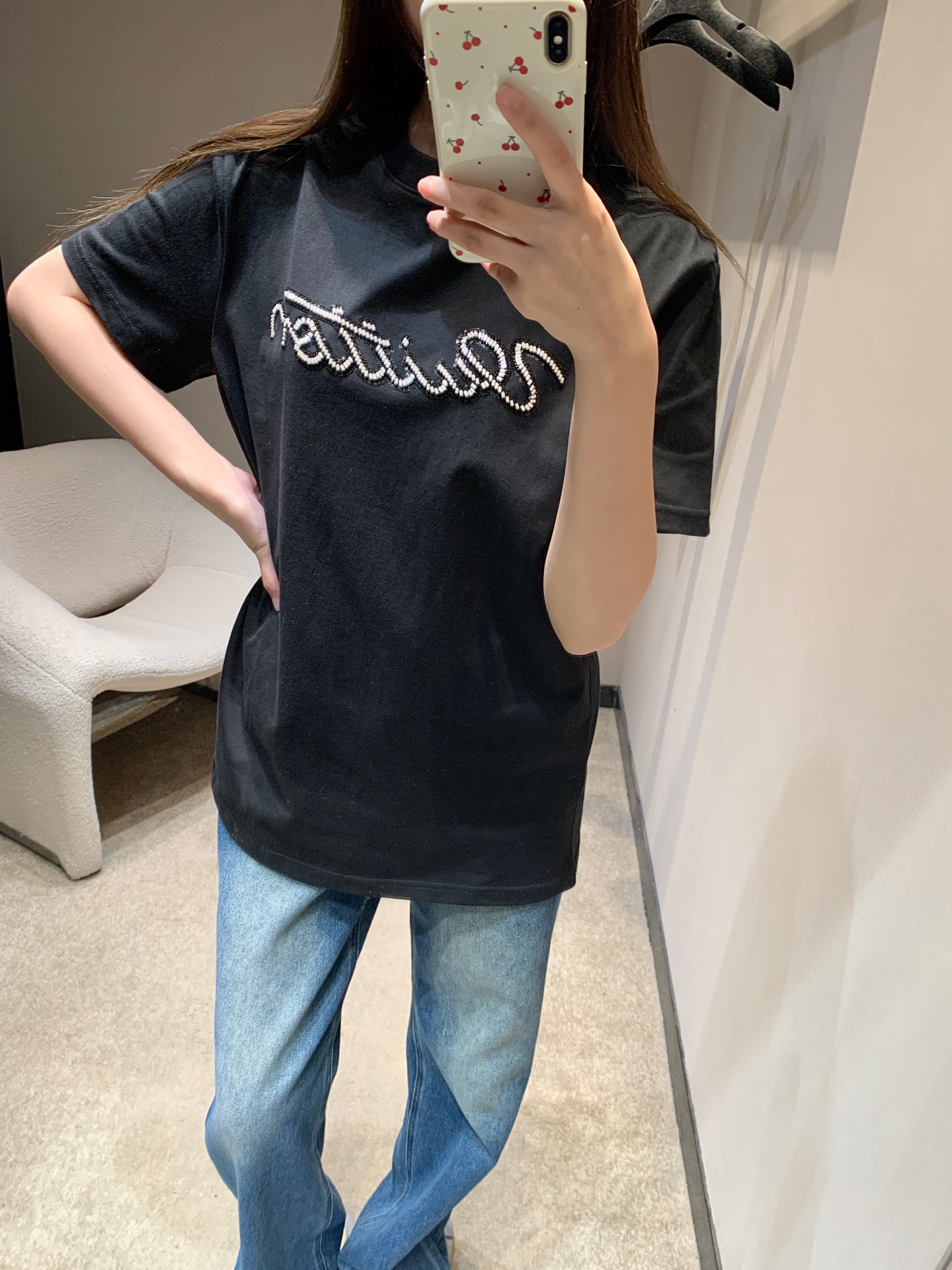 Louis Vuitton 루이비통 루이 비통 진주 장식 로고 반팔 티셔츠 8