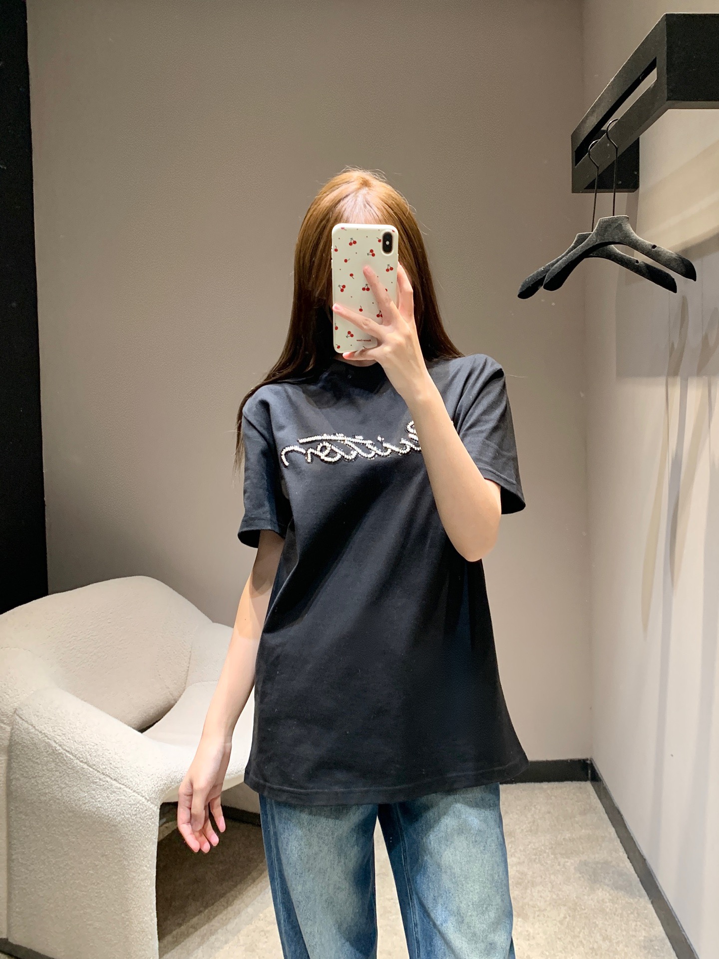 Louis Vuitton 루이비통 루이 비통 진주 장식 로고 반팔 티셔츠 9