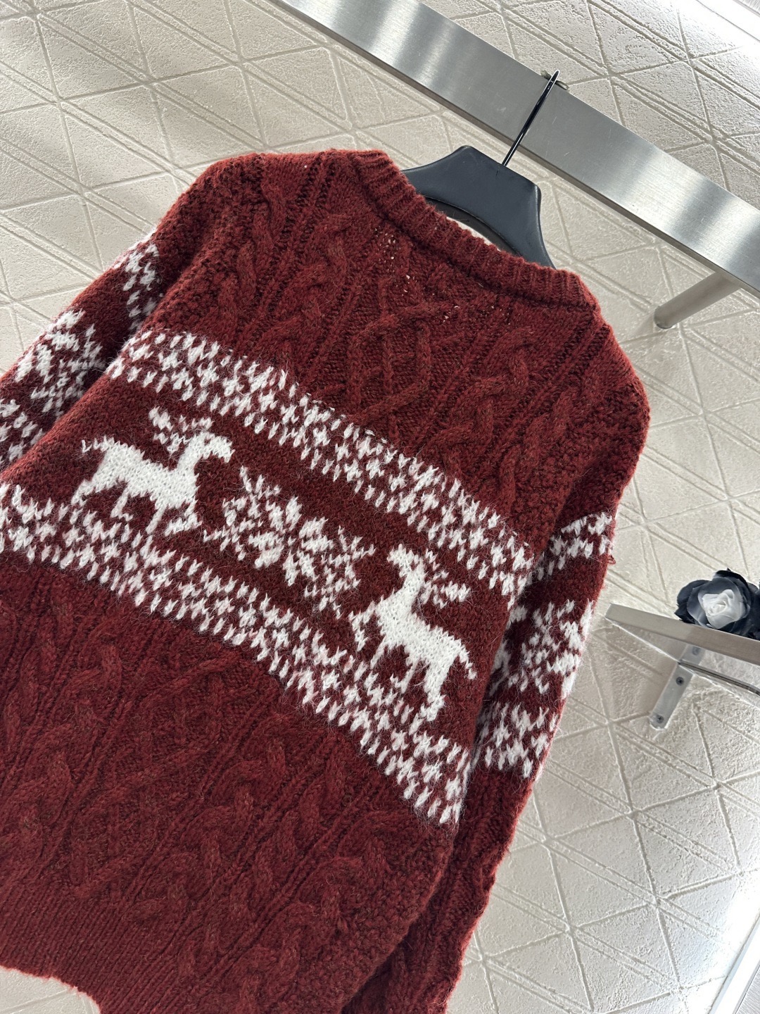 Dior 디올 페어아일 사슴 패턴 울 니트 15