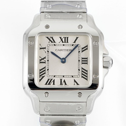 Cartier Santos de Cartier Medium Quartz 까르띠에 산토스 드 까르띠에 미디엄 쿼츠 실버베젤 27mm