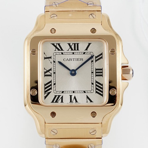 Cartier Santos de Cartier Medium Quartz 까르띠에 산토스 드 까르띠에 미디엄 쿼츠 올골드베젤 27mm