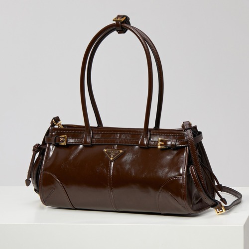 PRADA Soft Lux Brushed Leather Top Handle Bag 프라다 소프트 럭스 브러시드 가죽 탑핸들 토트백 버건디 1BA426 32cm